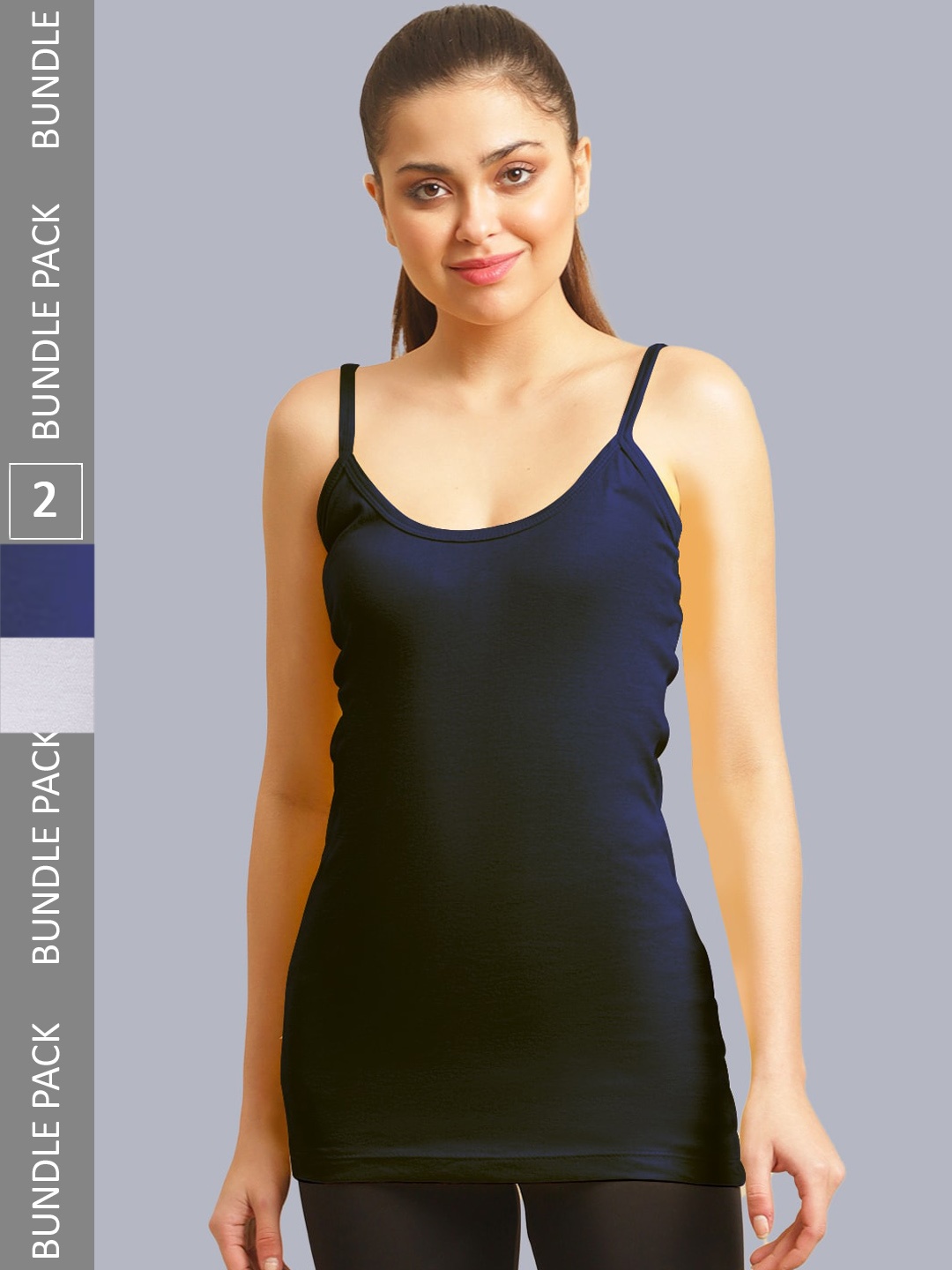 

FBAR Pack Of 2 Non-Padded Long Camisoles, White