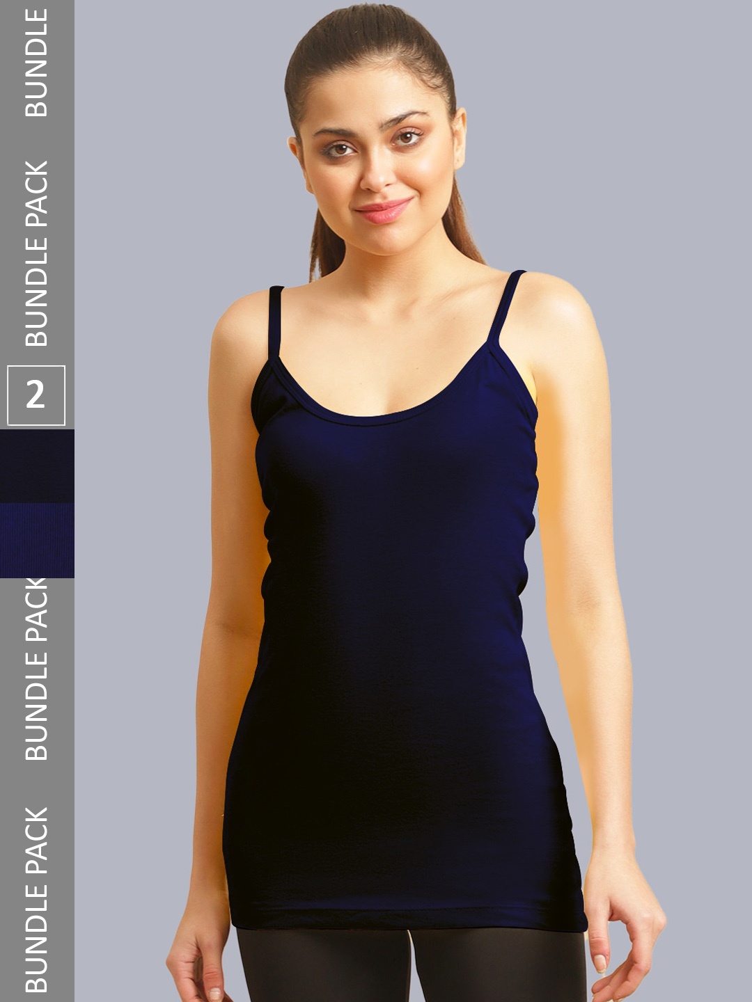 

FBAR Ribbed Pure Cotton Camisole, Navy blue