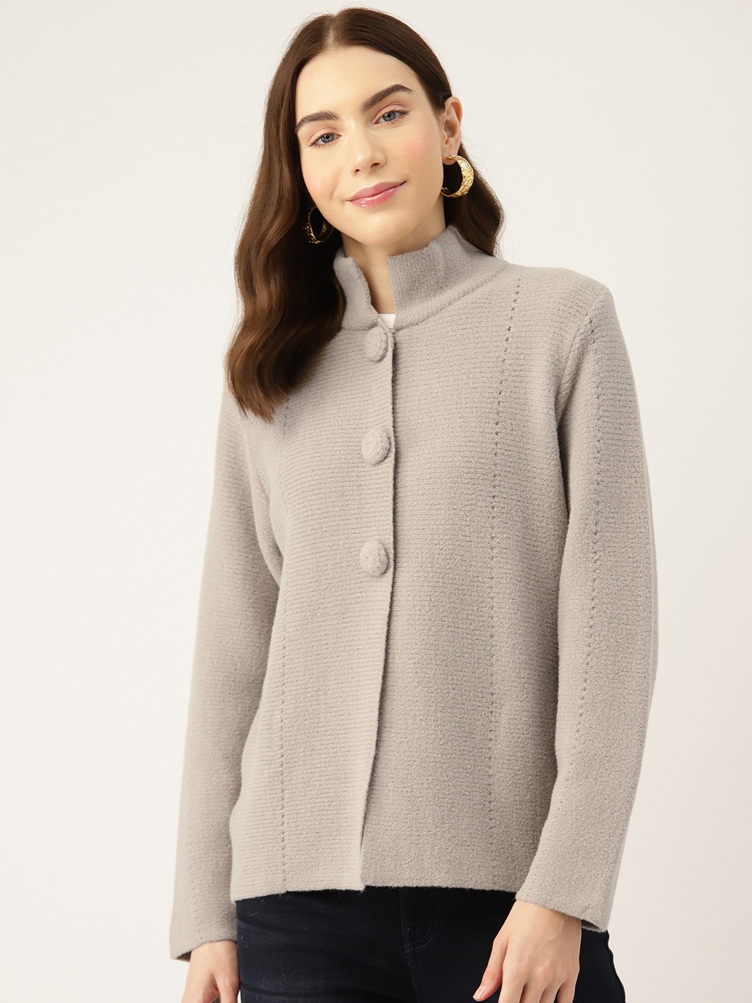 

APSLEY Women Solid Cardigan, Taupe
