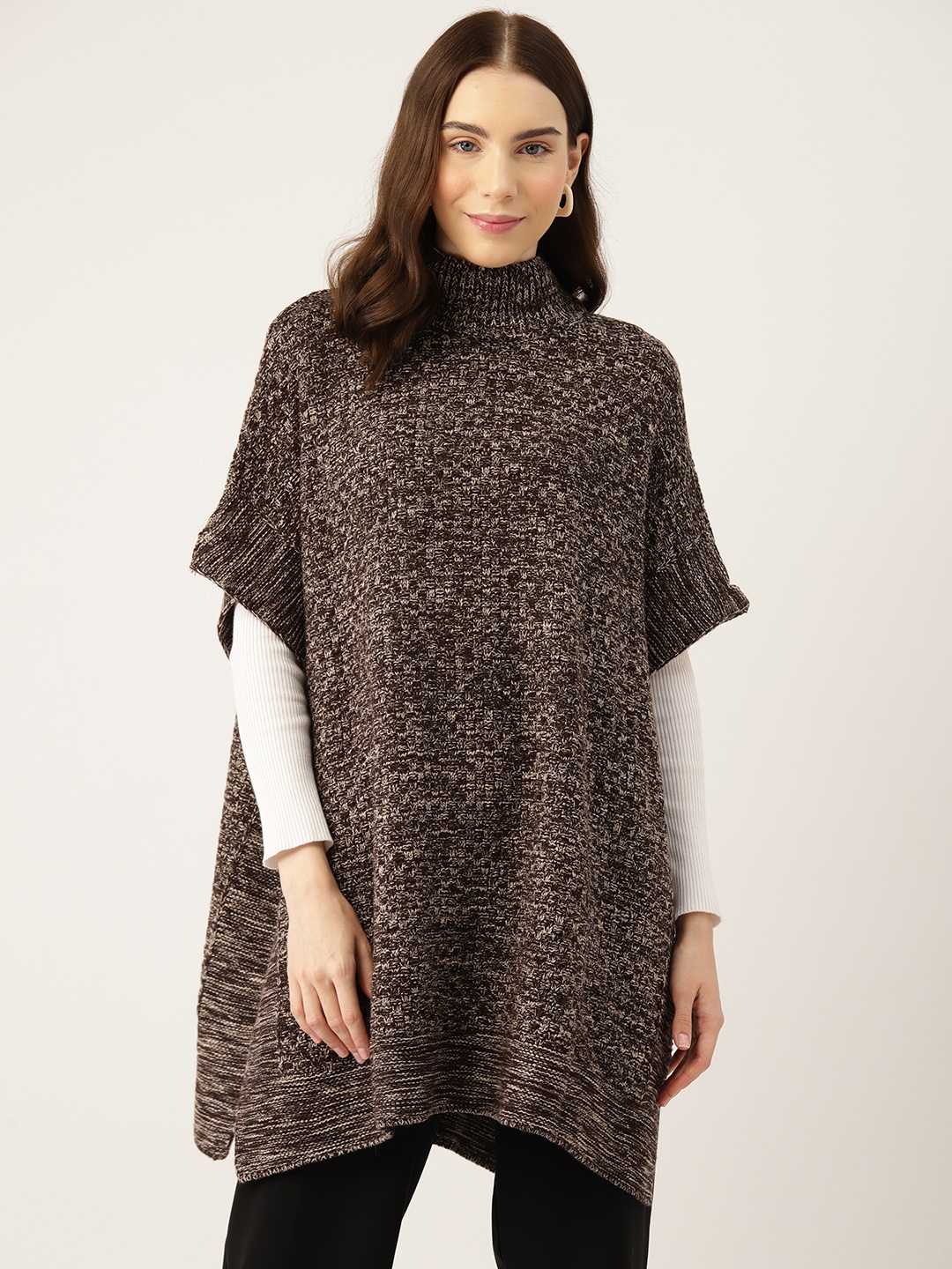 

APSLEY Women Abstract Poncho, Camel brown