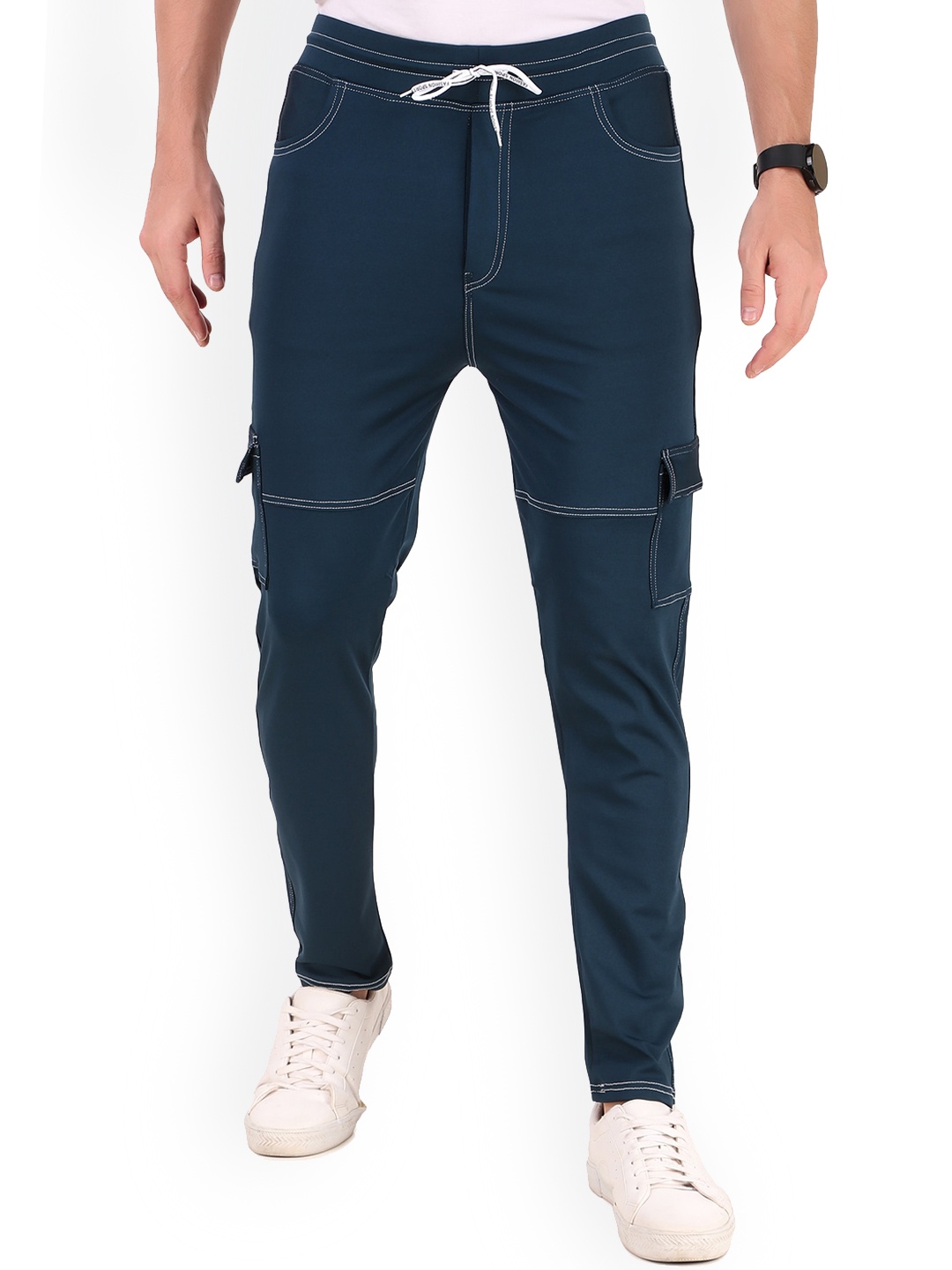 

PLUS 91 Men Mid-Rise Track Pants, Teal