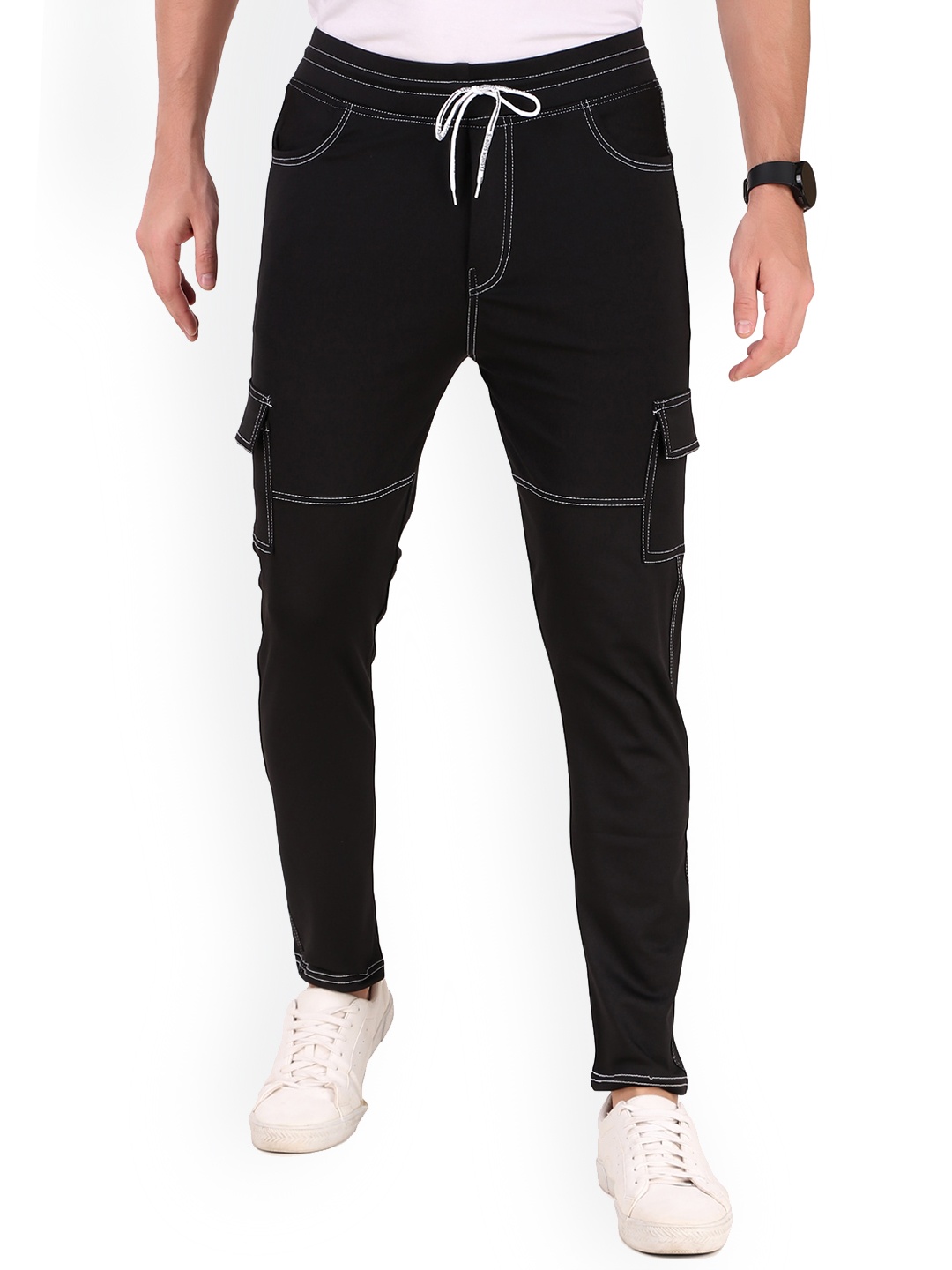 

PLUS 91 Men Men Mid-Rise Track Pants, Black