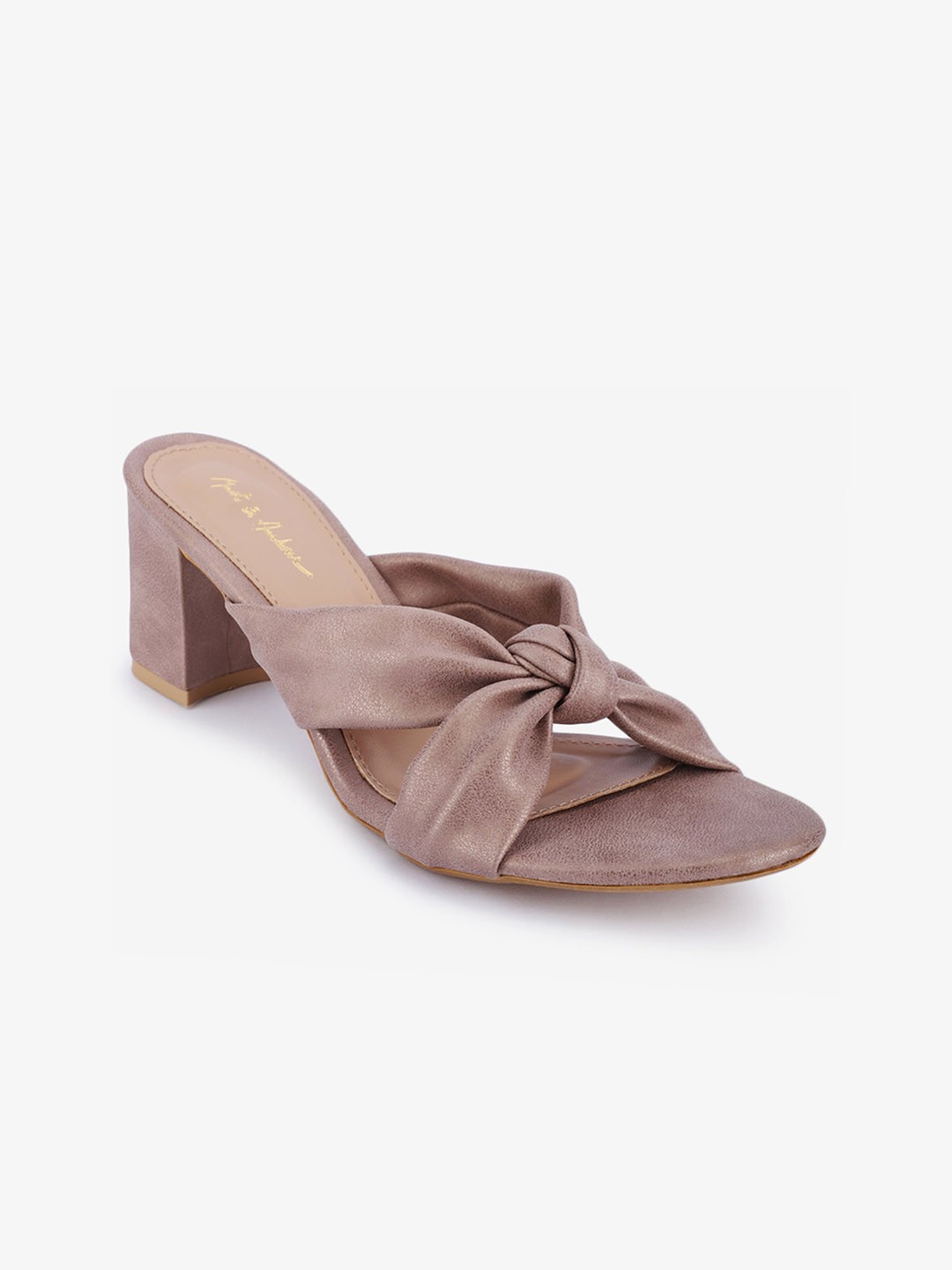 

Mast & Harbour Peach-Coloured Open Back Block Heels