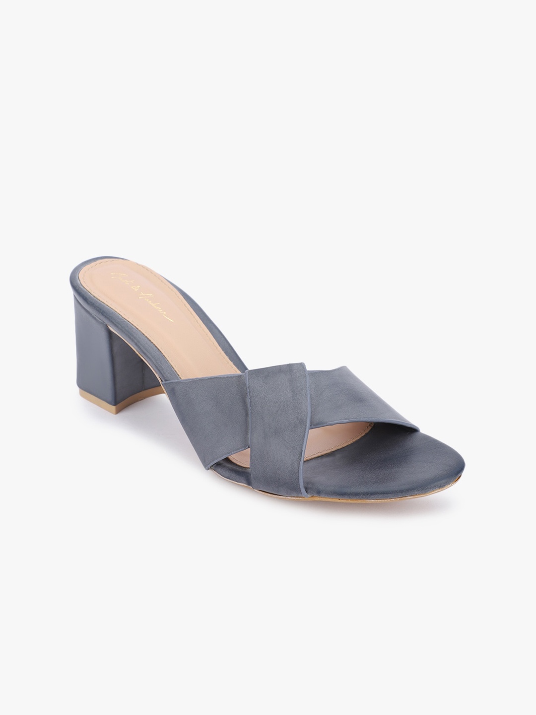 

Mast & Harbour Grey Open Back Block Heels