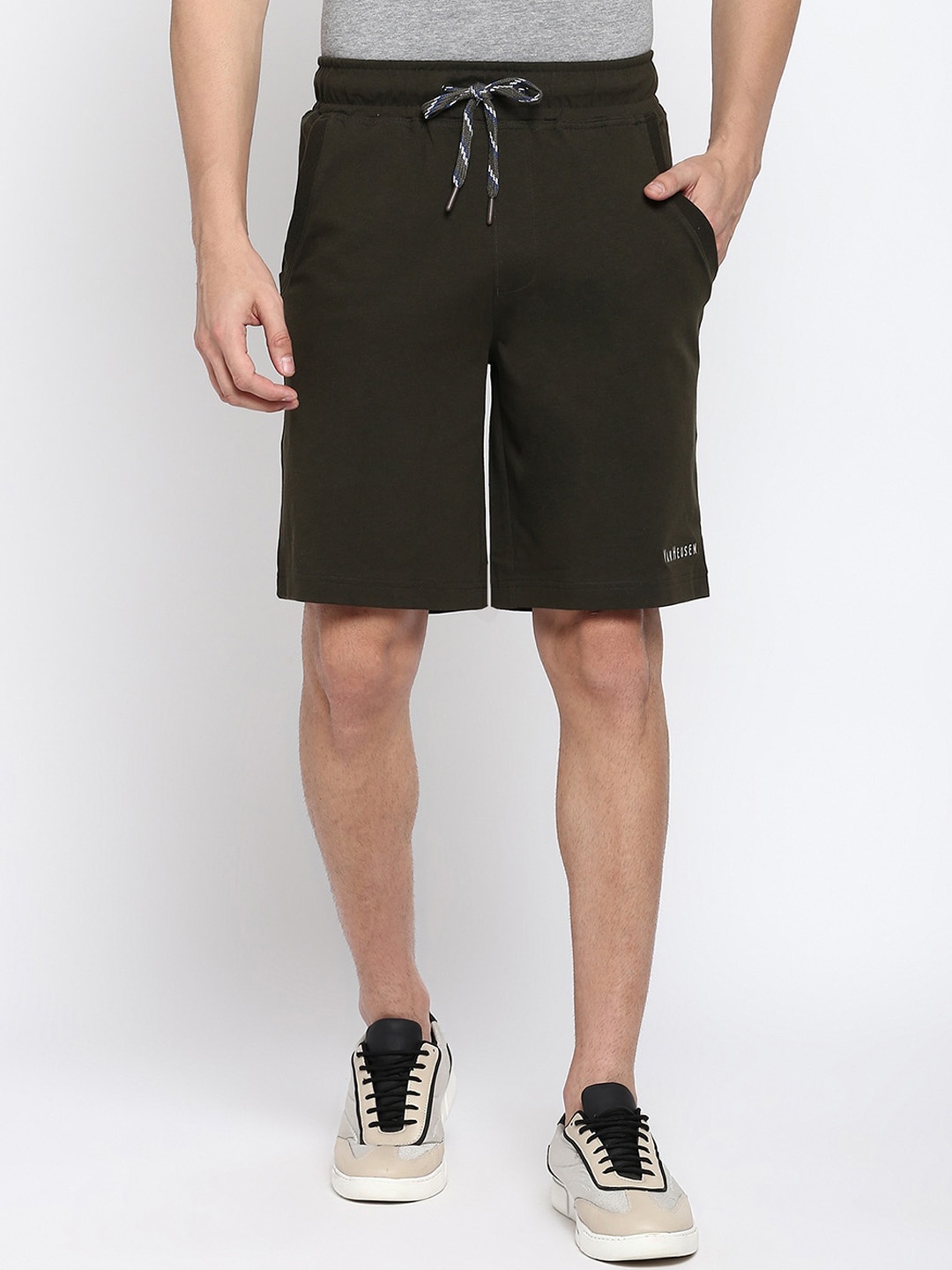 

Van Heusen Men Mid Rise Cotton Sports Shorts, Green