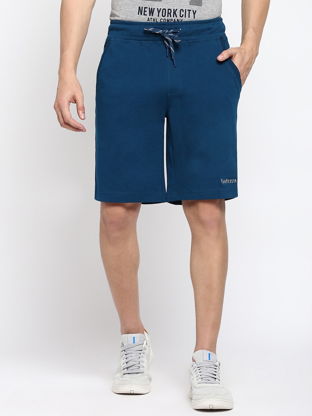 

Van Heusen Men Cotton Sports Shorts, Blue