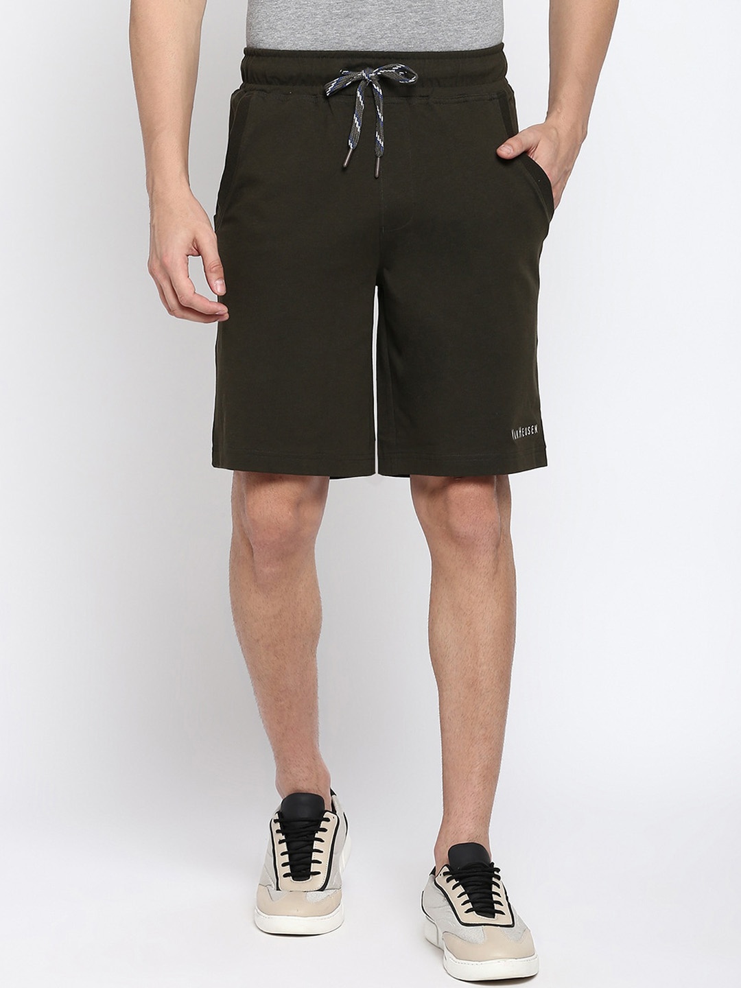 

Van Heusen Men Mid Rise Cotton Sports Shorts, Green