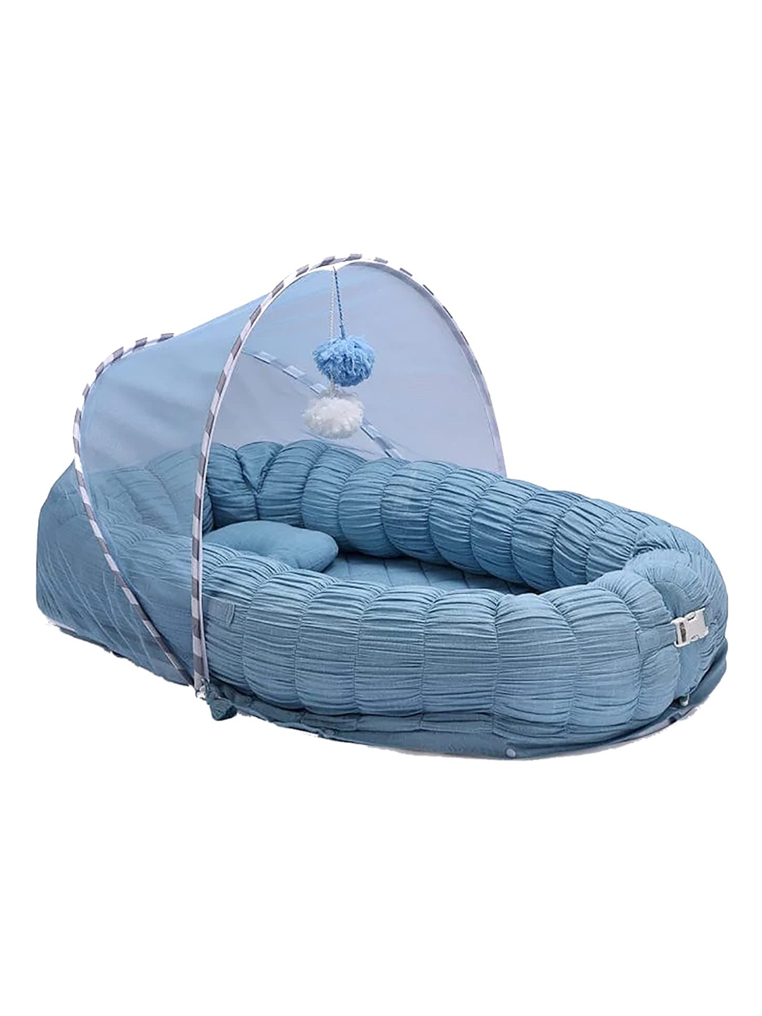 

Baby Jalebi Infants Kids Sleep Cloud Baby Nest Bed Set With Blanket, Blue