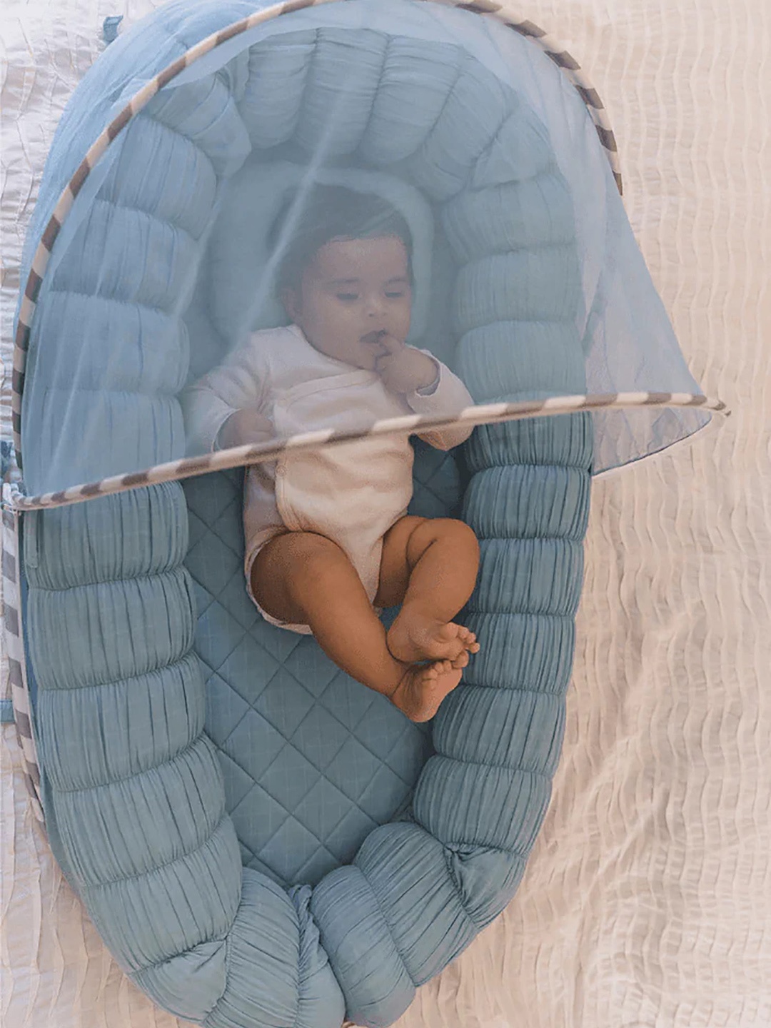 

Baby Jalebi Infants Sleep Cloud Baby Nest Bed Set Blue