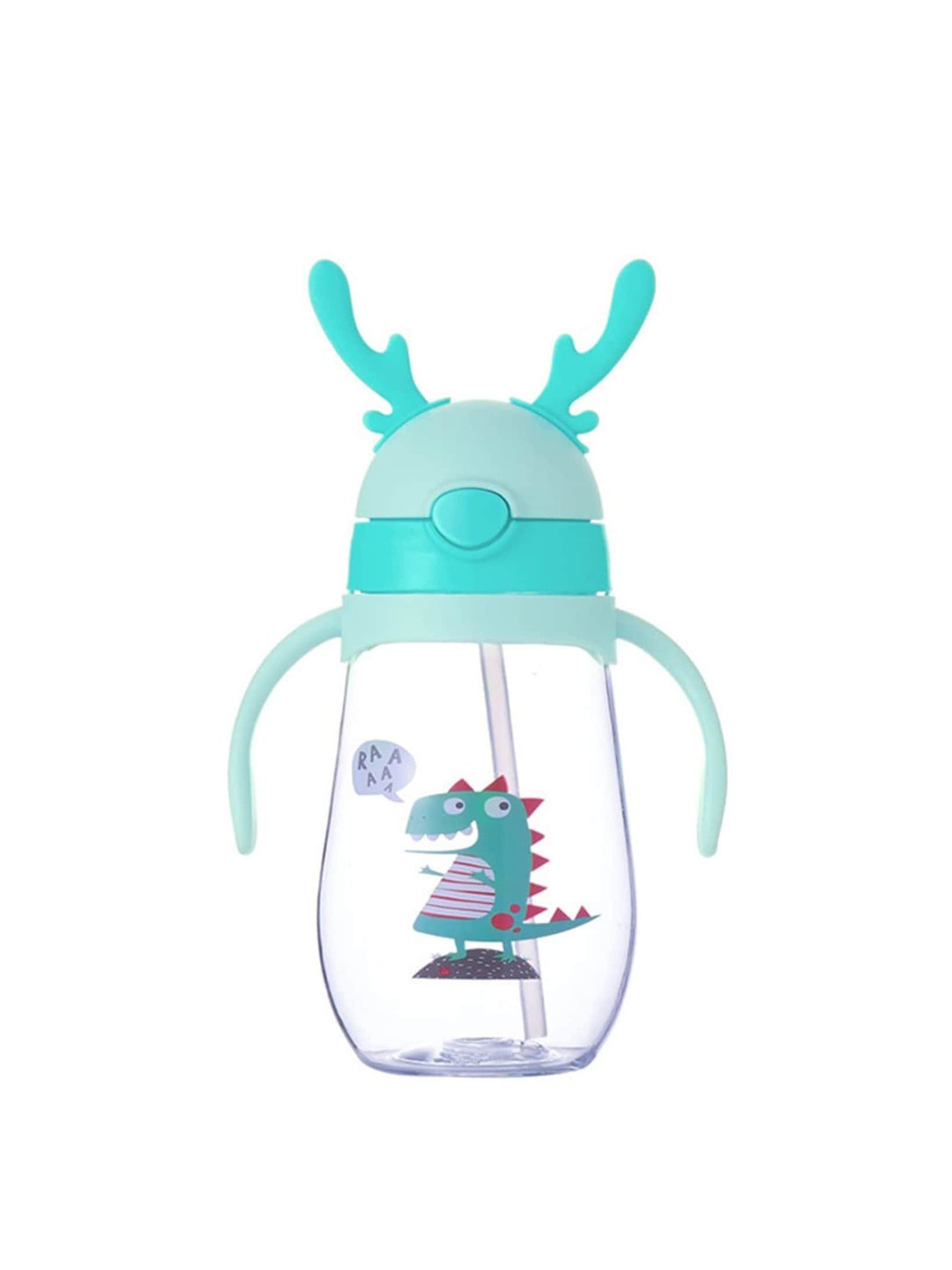 

YOUSTYLO Kids Anti-Spill Sipper Water Bottle with Handle & Straw 480 ml, Green