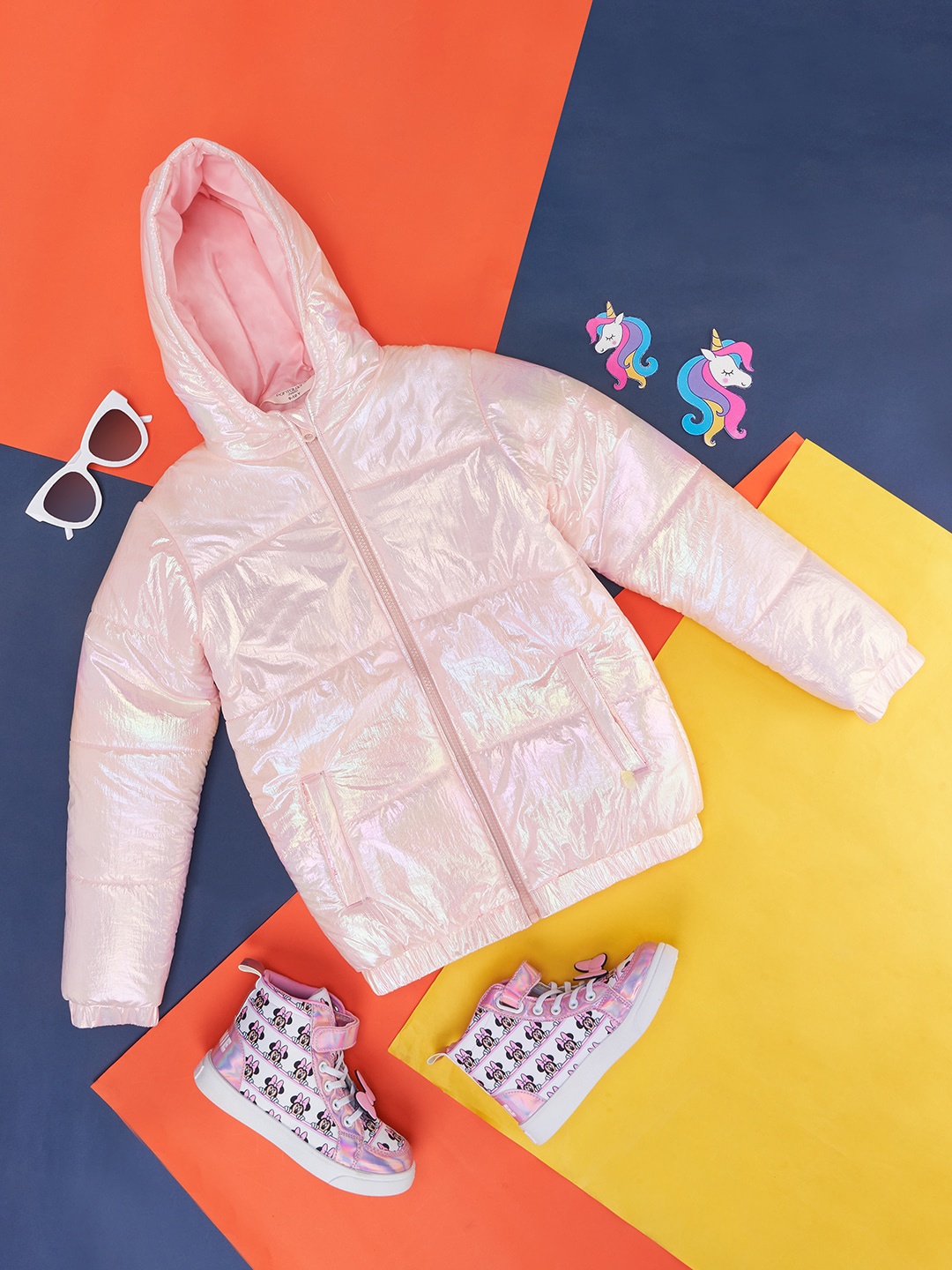 

Pantaloons Junior Girls Hooded Puffer Jacket, Pink