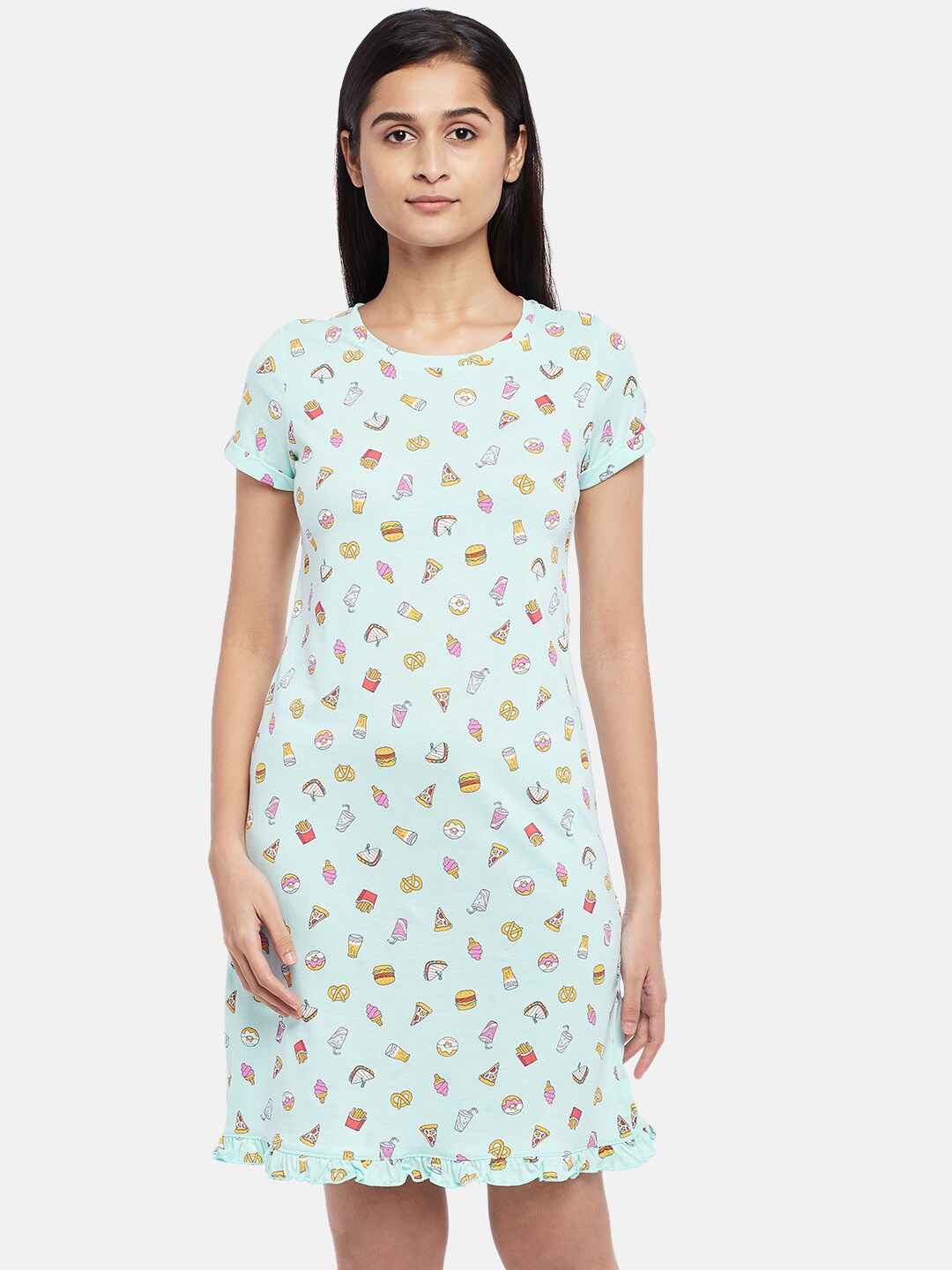 

Dreamz by Pantaloons Girls Conversational Printed Nightdress, Blue