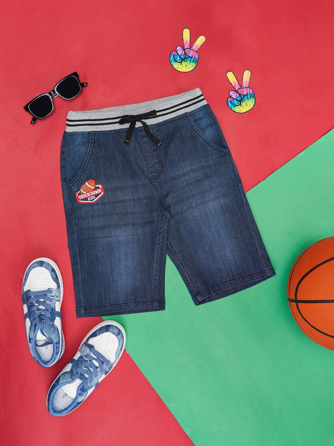 

Pantaloons Junior Boys Mid-Rise Denim Shorts, Blue