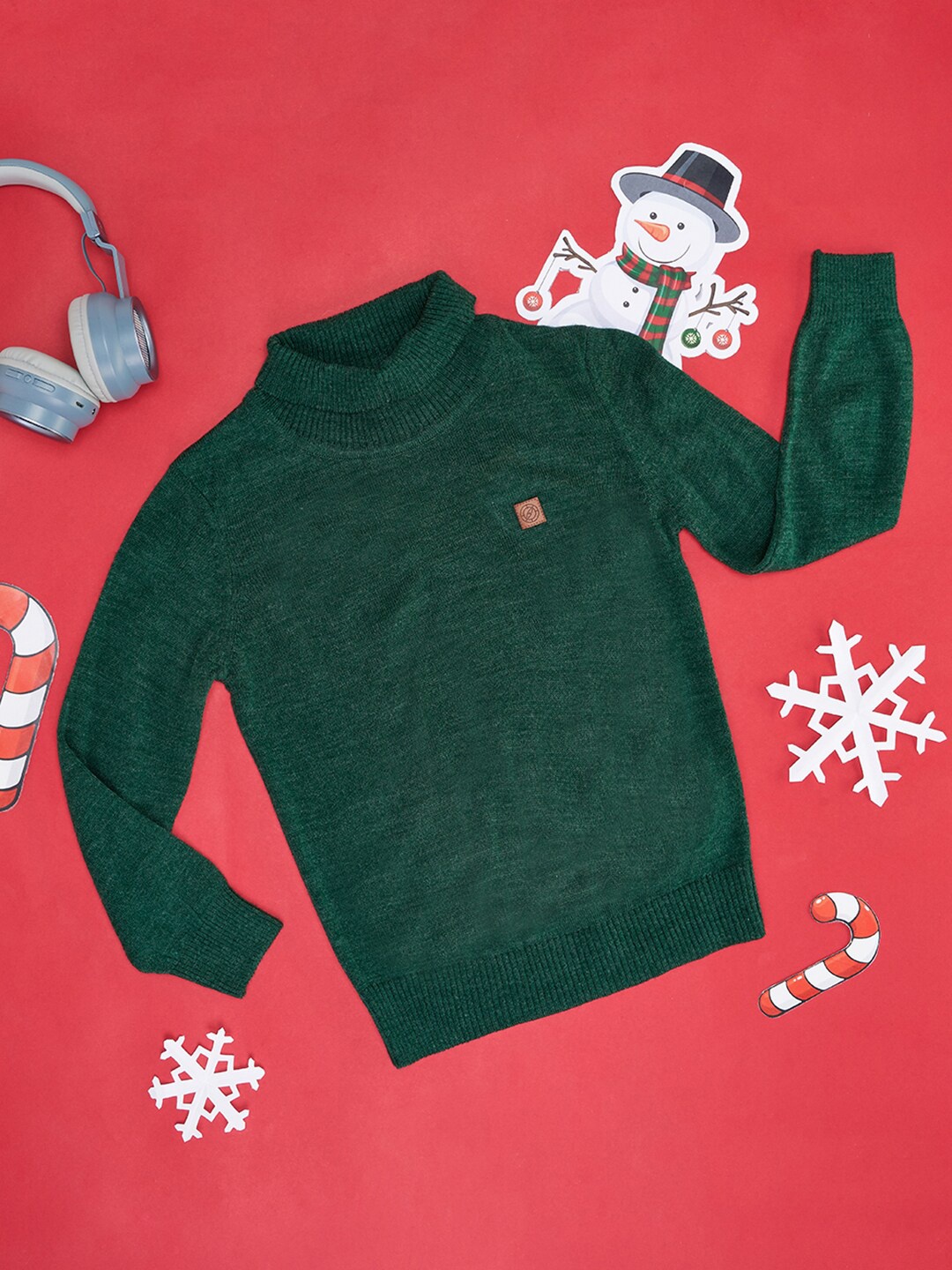 

Pantaloons Junior Boys Turtle Neck Acrylic Pullover, Green