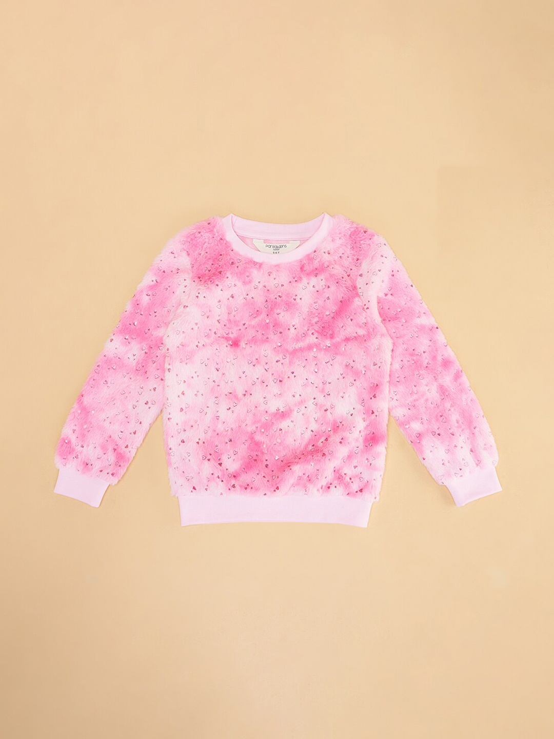 

Pantaloons Junior Girls Self Design Pullover Sweatshirt, Pink