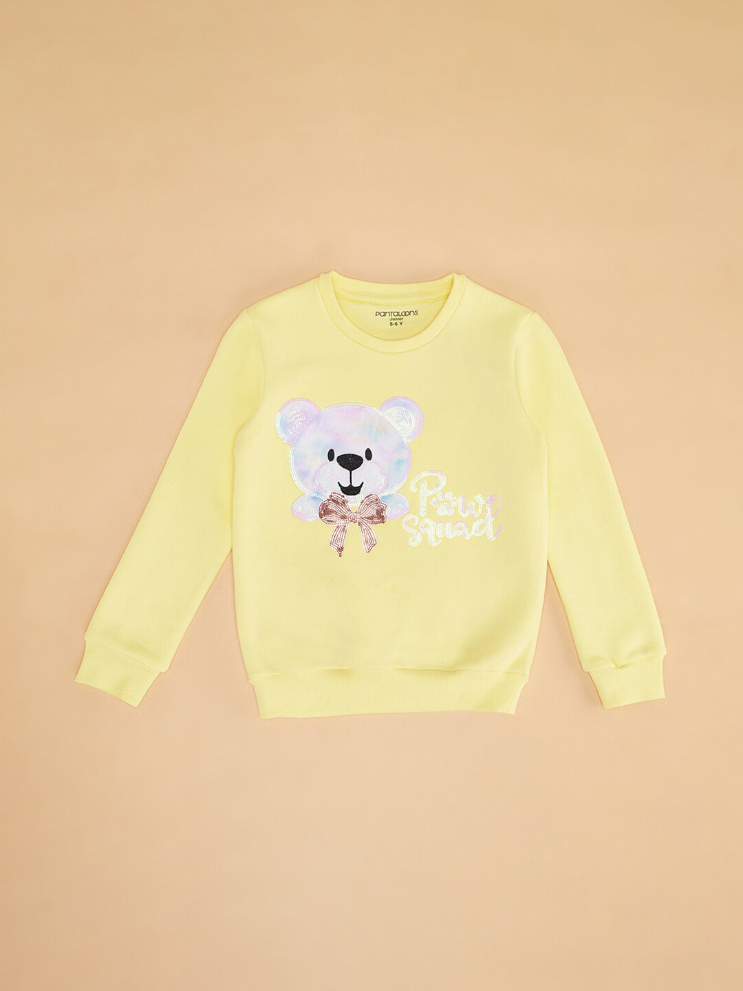 

Pantaloons Junior Girls Printed Pullover Sweatshirt, Yellow