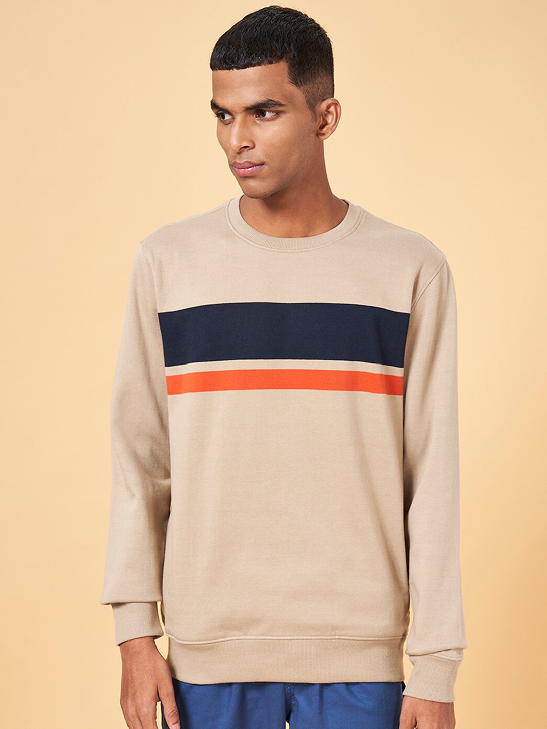 

Urban Ranger by pantaloons Colourblocked Long Sleeves Pullover, Beige