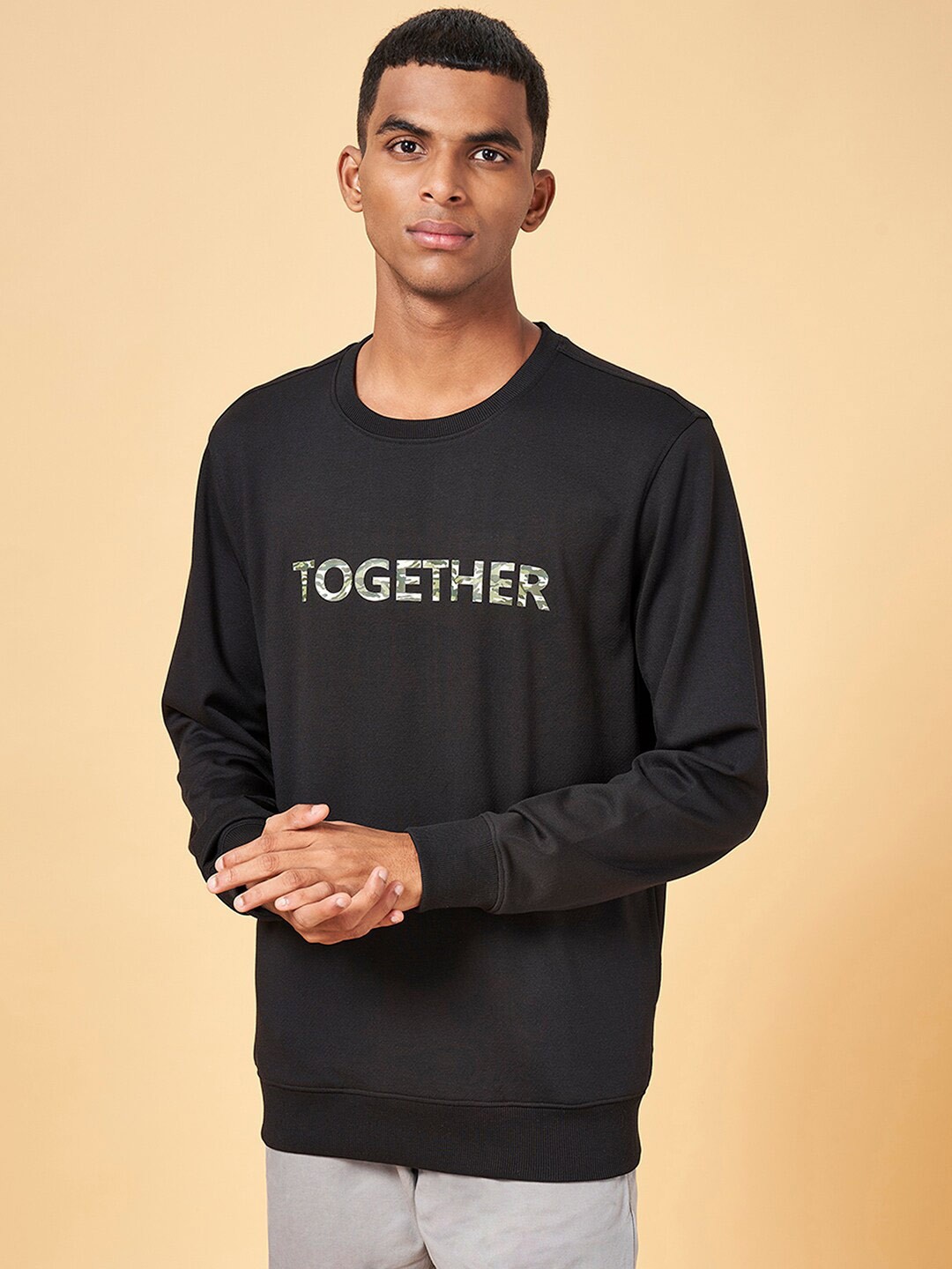 

Urban Ranger by pantaloons Typography Printed Pullover, Black