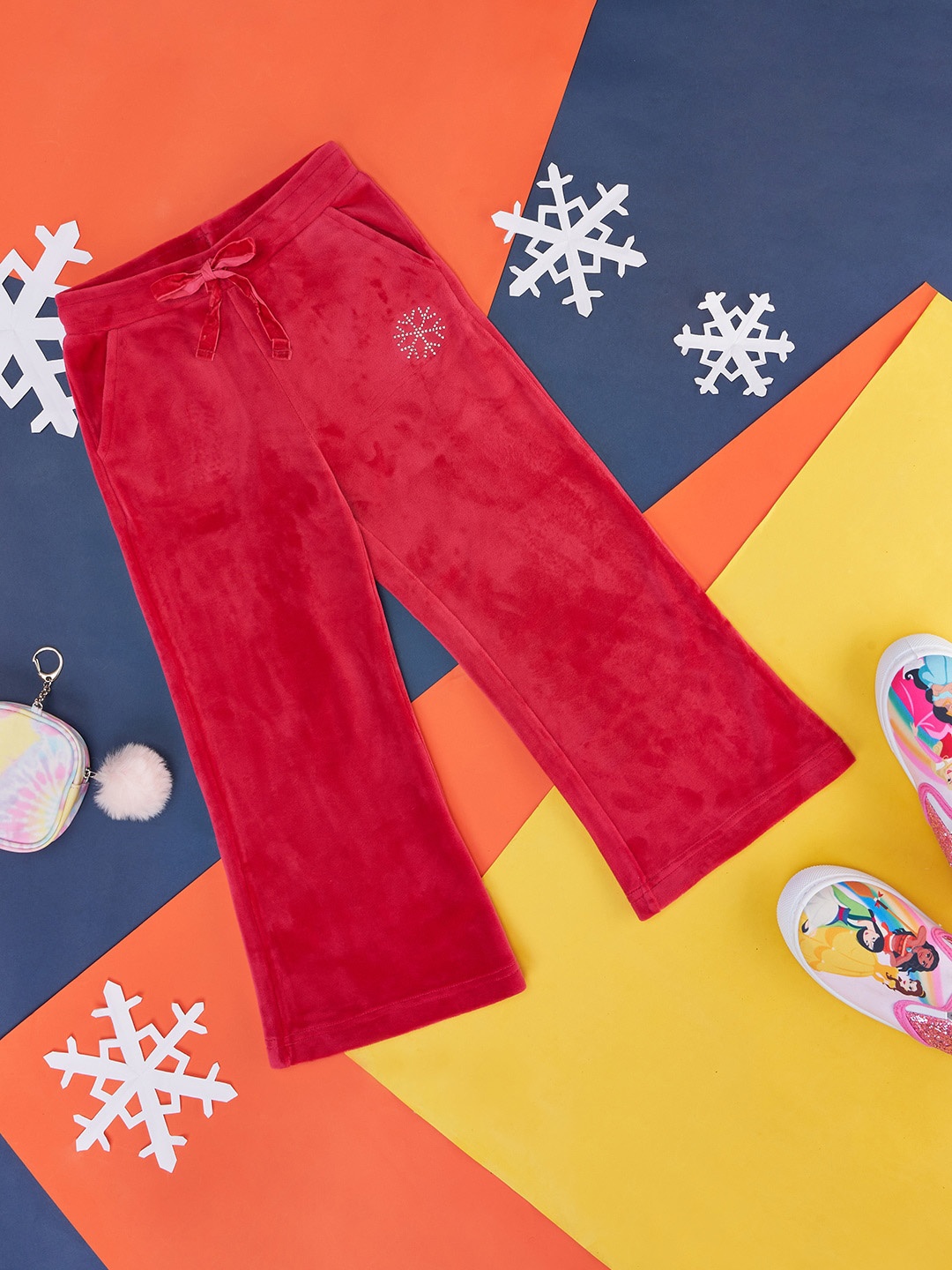 

Pantaloons Junior Girls Mid-Rise Cotton Trousers, Magenta