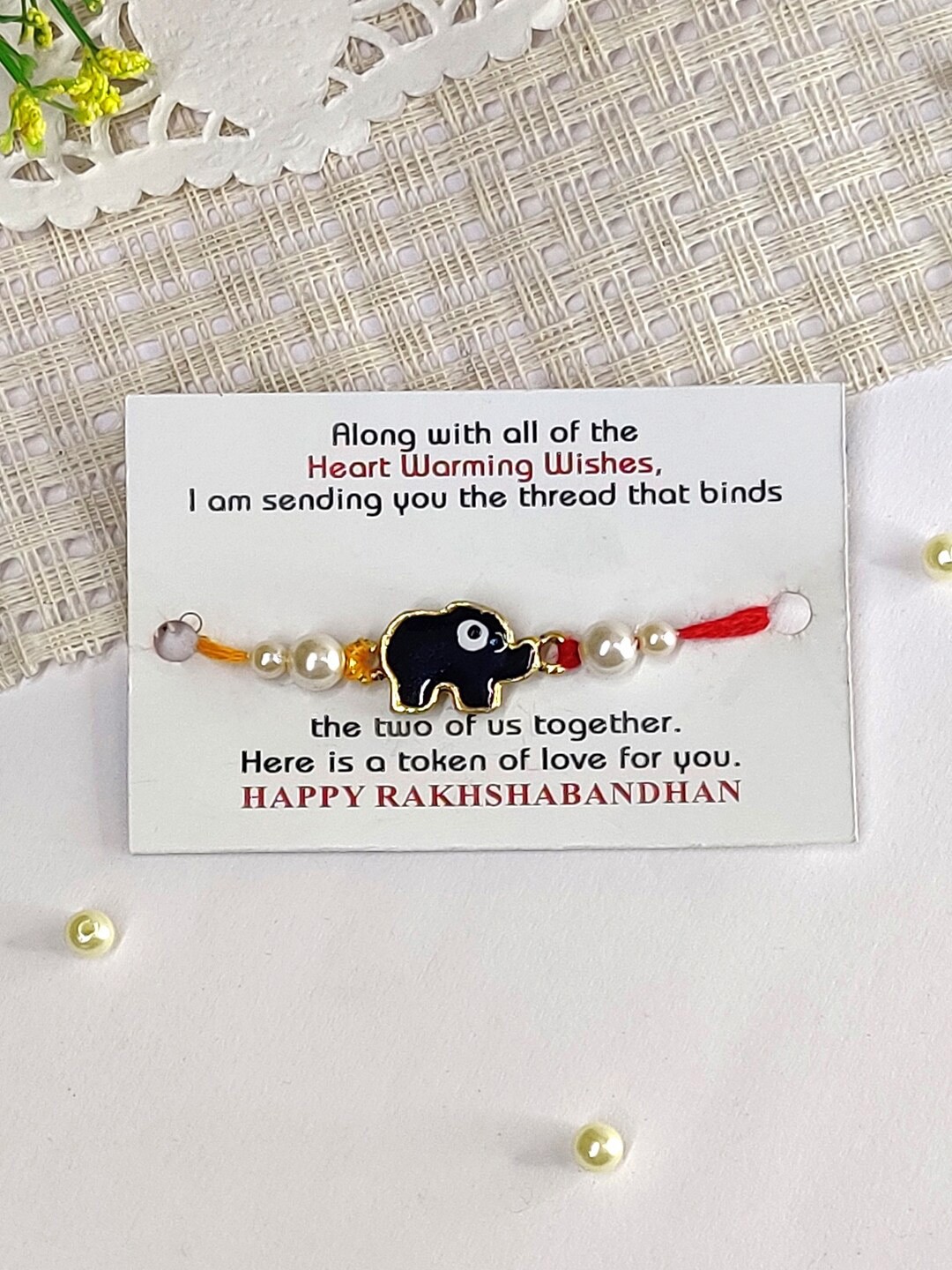 

The Magic Wand Boys Elephant Charm Rakhi, Black