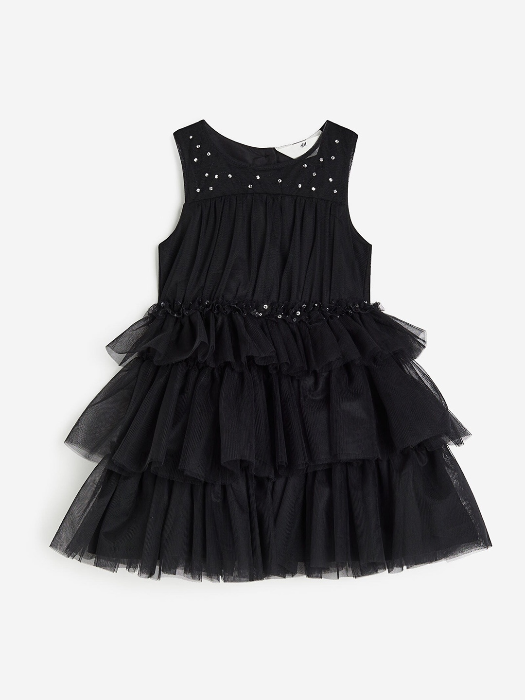 

H&M Girls Embellished Tulle Dress, Black