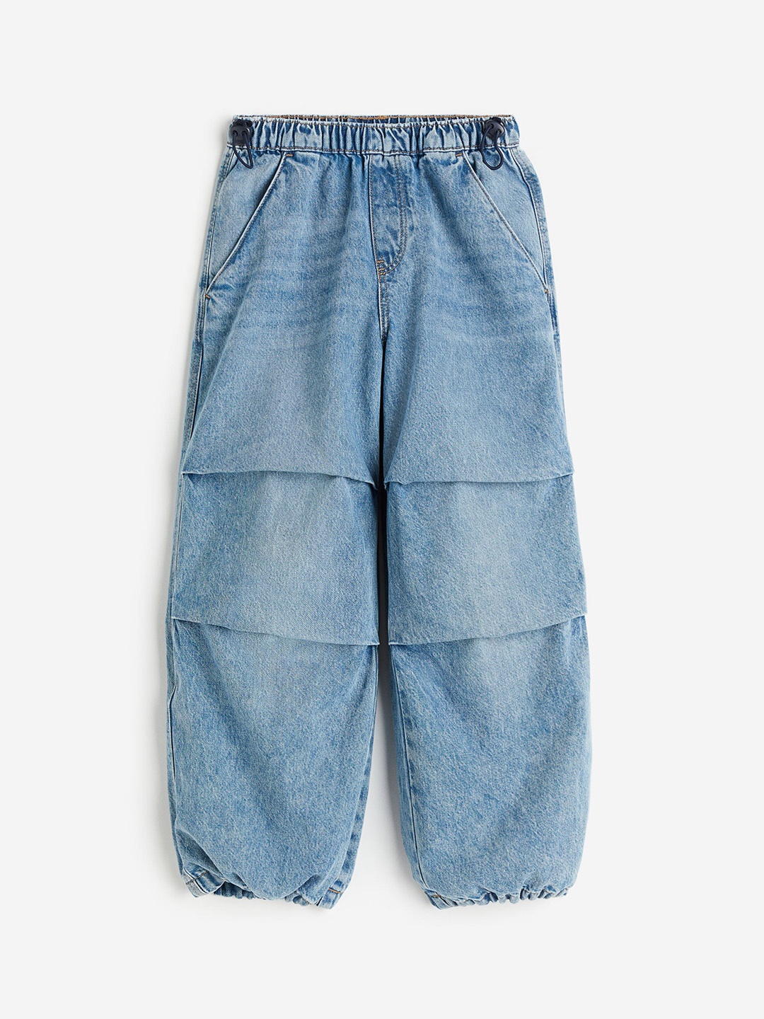 

H&M Girls Denim Parachute Trousers, Blue