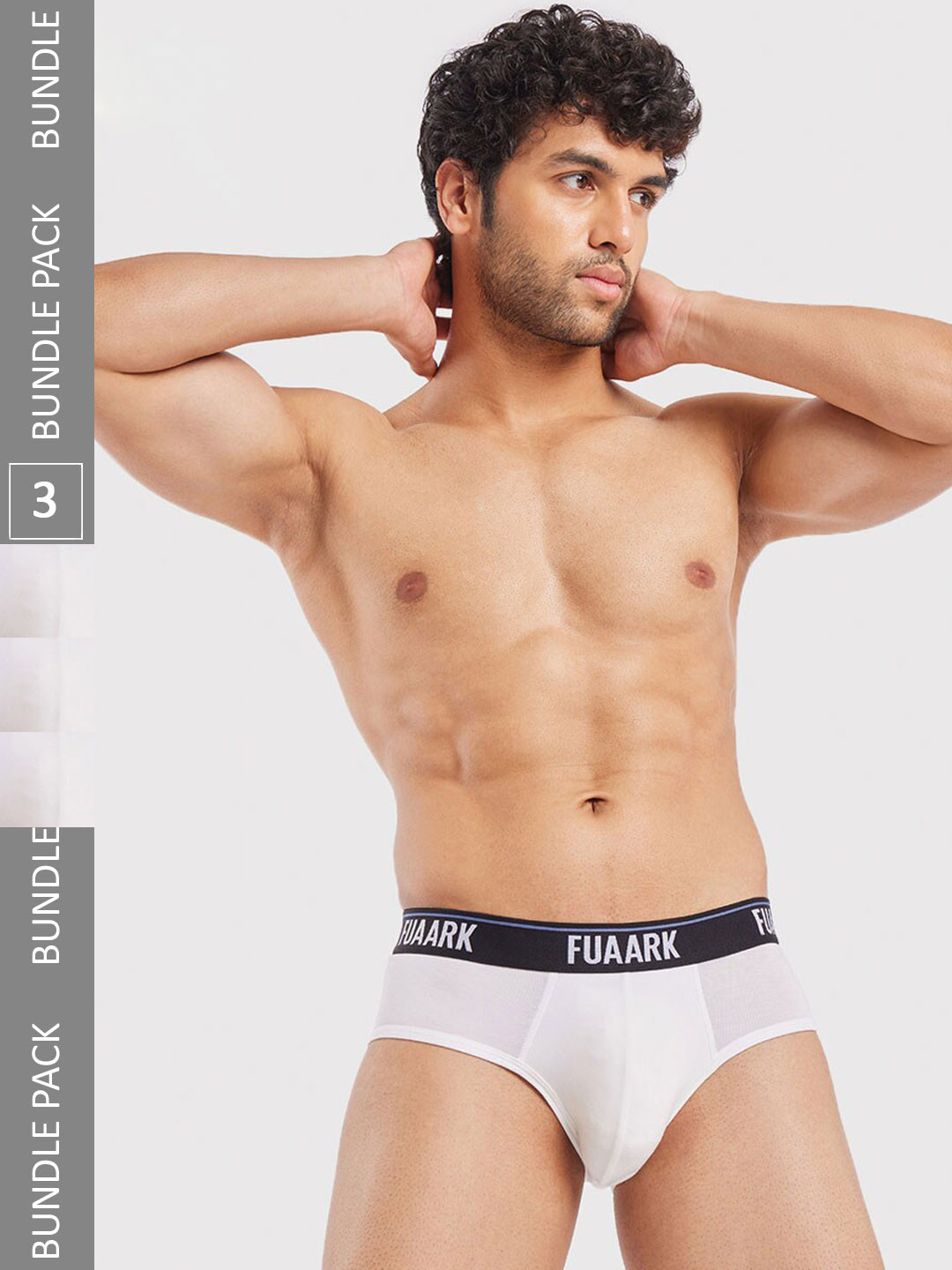 

FUAARK Pack Of 3 Basic Briefs FUSMBrP3-White3-S, White