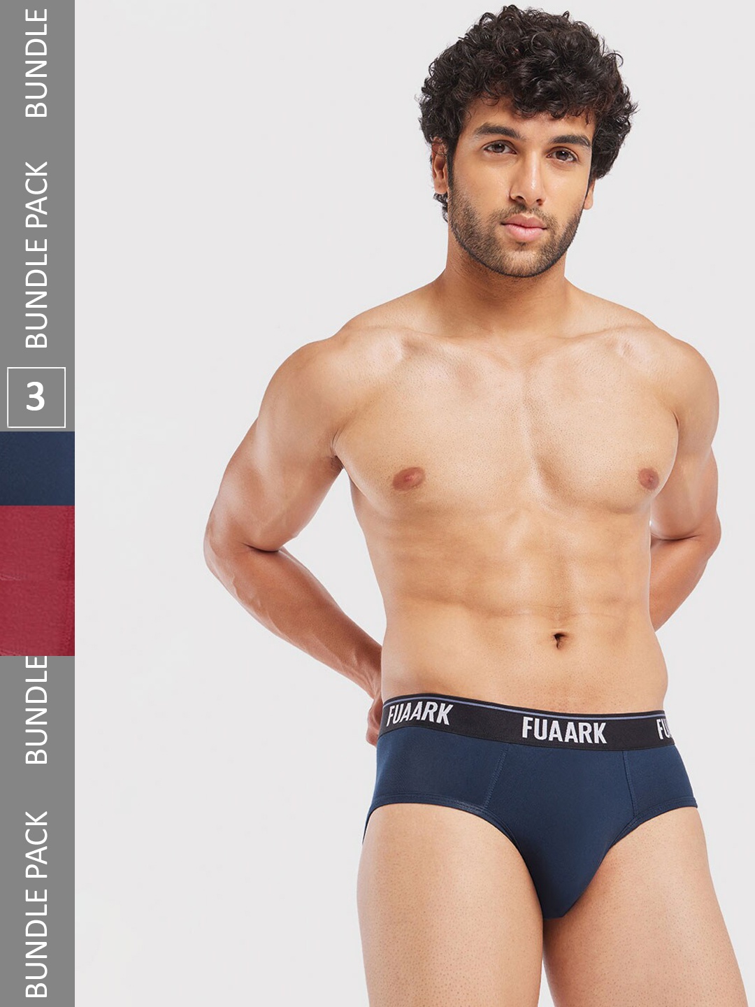 

FUAARK Pack Of 3 Ultra Soft Basic Brief FUSMBrP3-Blue-Maroon2-S, Maroon