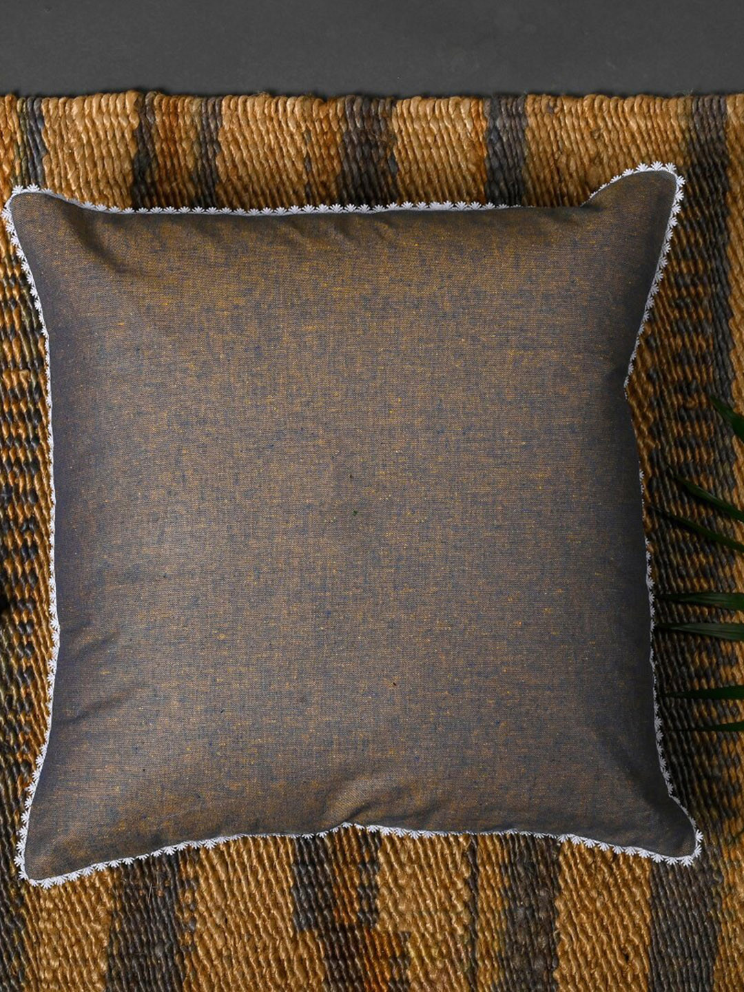

OUSSUM Brown & White 5 Pieces Square Cushion Covers