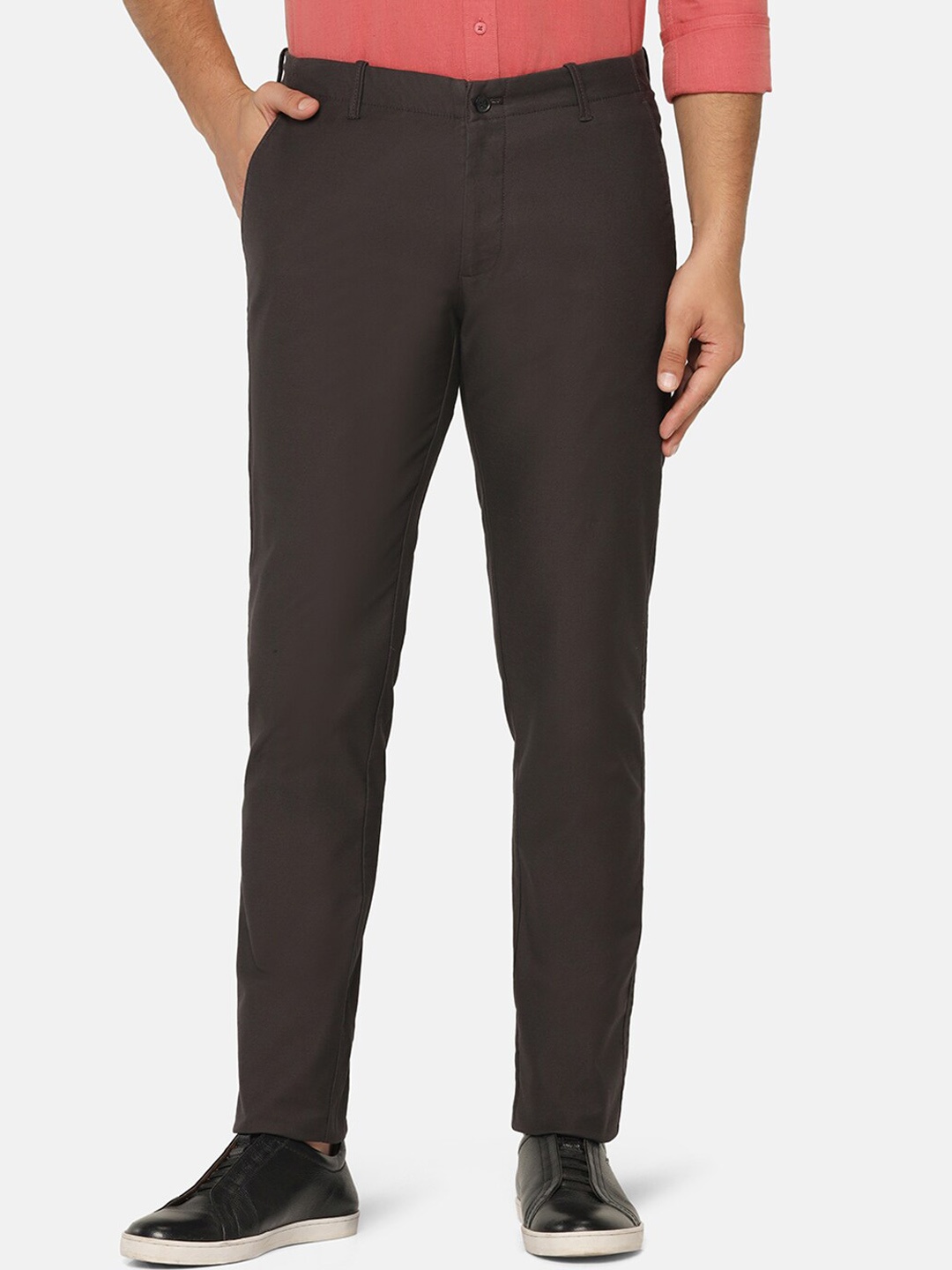 

Blackberrys Men B-91Slim Fit Easy Wash Formal Trousers, Charcoal