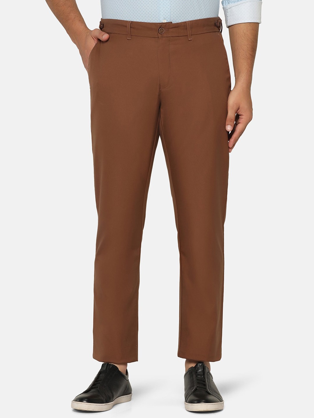 

Blackberrys Men B-95 Slim Fit Easy Wash Pure Cotton Chinos Trousers, Brown