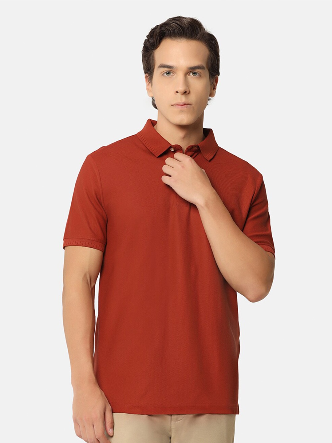 

Blackberrys Polo Collar Slim Fit Cotton T-Shirt, Orange