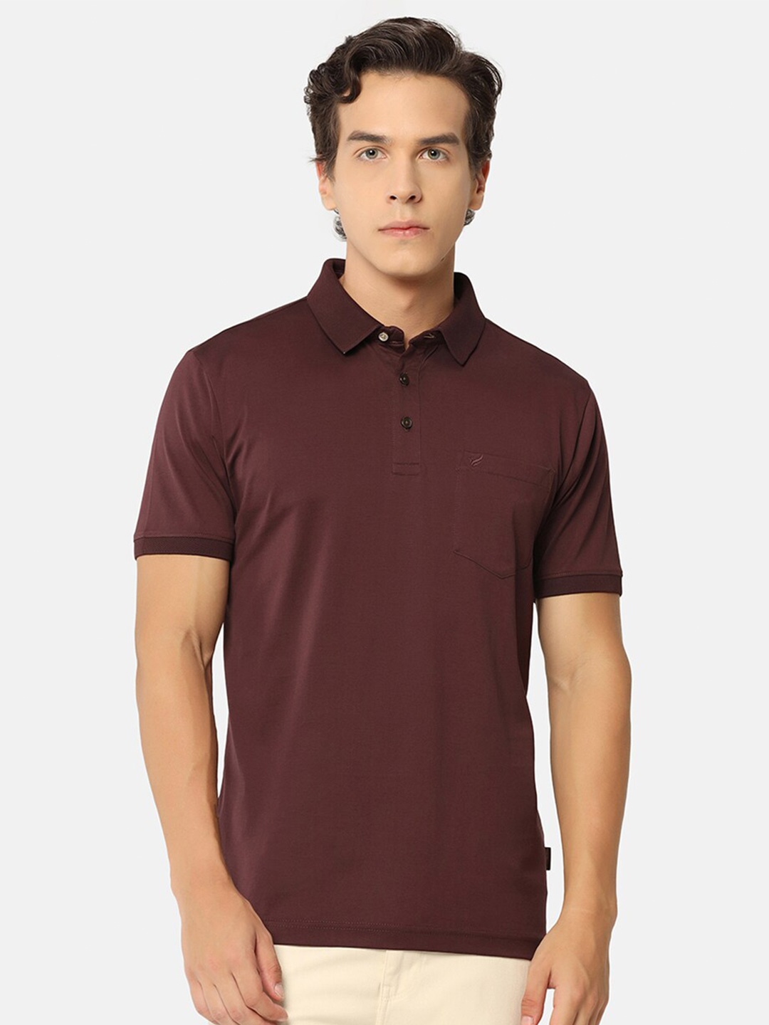 

Blackberrys Polo Collar Pocket Slim Fit Cotton T-Shirt, Brown