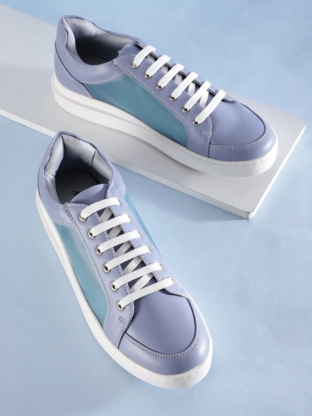 

Mast & Harbour Women Colourblocked Round-Toe Sneakers, Lavender