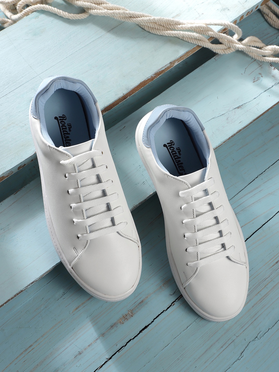 

The Roadster Lifestyle Co. Women Round-Toe Woven Design Sneakers, White