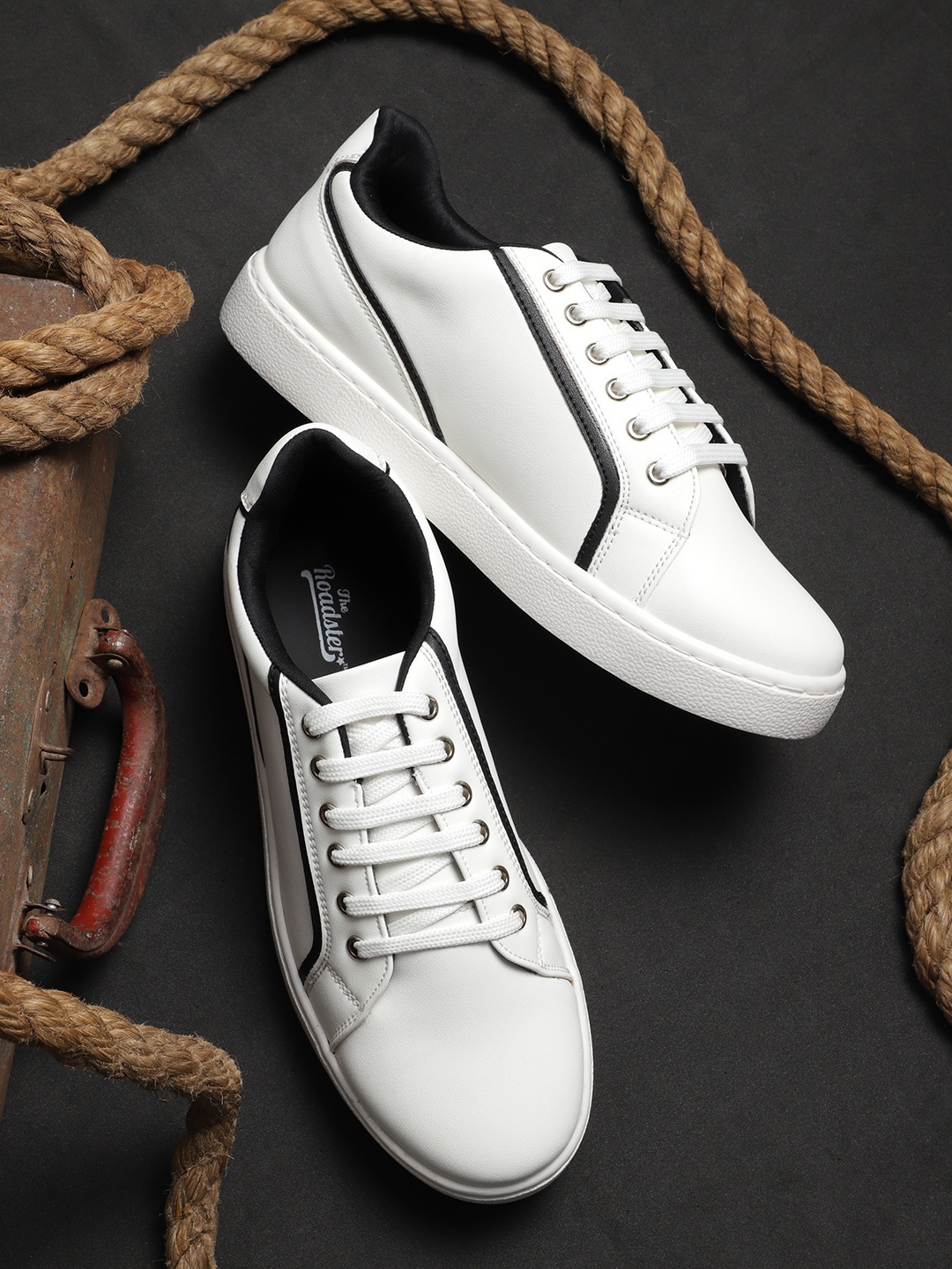 

The Roadster Lifestyle Co. Women Round-Toe Woven Design Sneakers, White