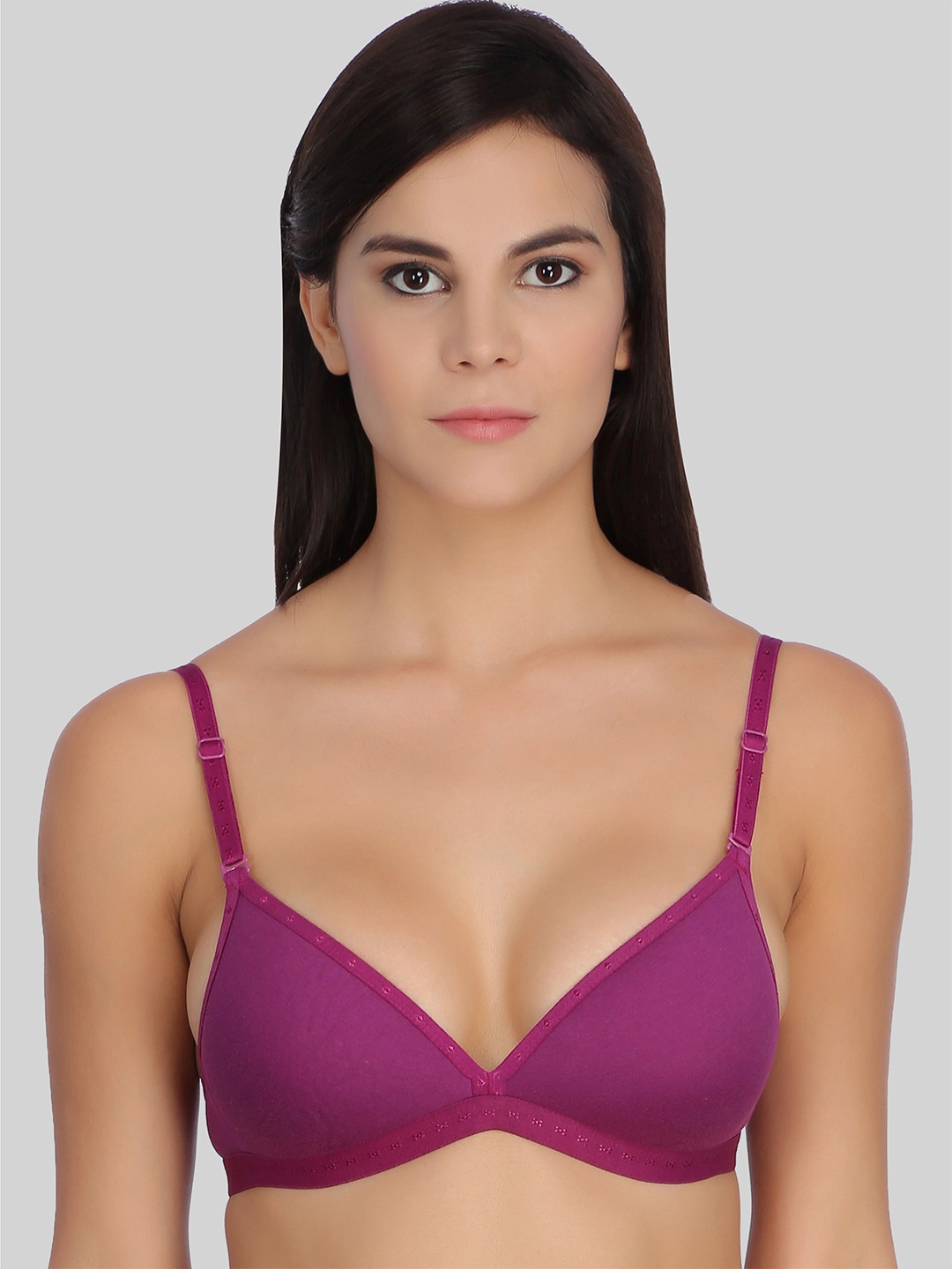 

SELFCARE Soft Cotton Sinker Lightly Padded Everyday T-Shirt Bra, Purple