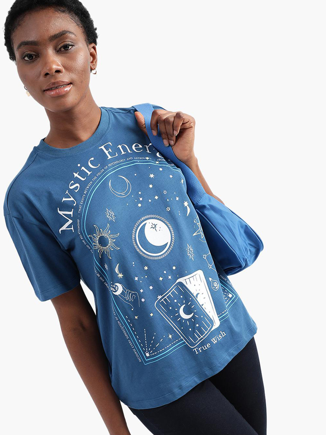 

Virgio Graphic Printed Pure Cotton Boxy T-shirt, Blue