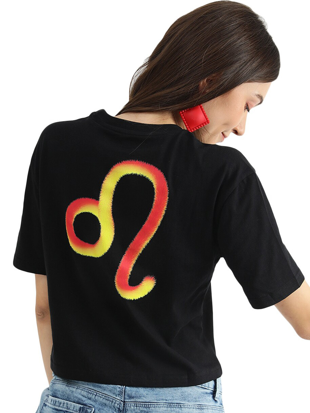 

Virgio Graphic Printed Pure Cotton Boxy T-shirt, Black