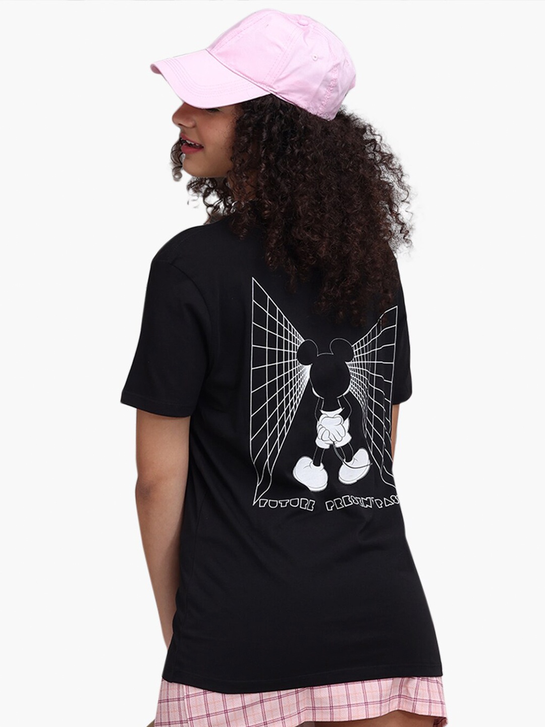 

Virgio Humour and Comic Mickey Mouse Graphic Printed Cotton T-Shirt, Black