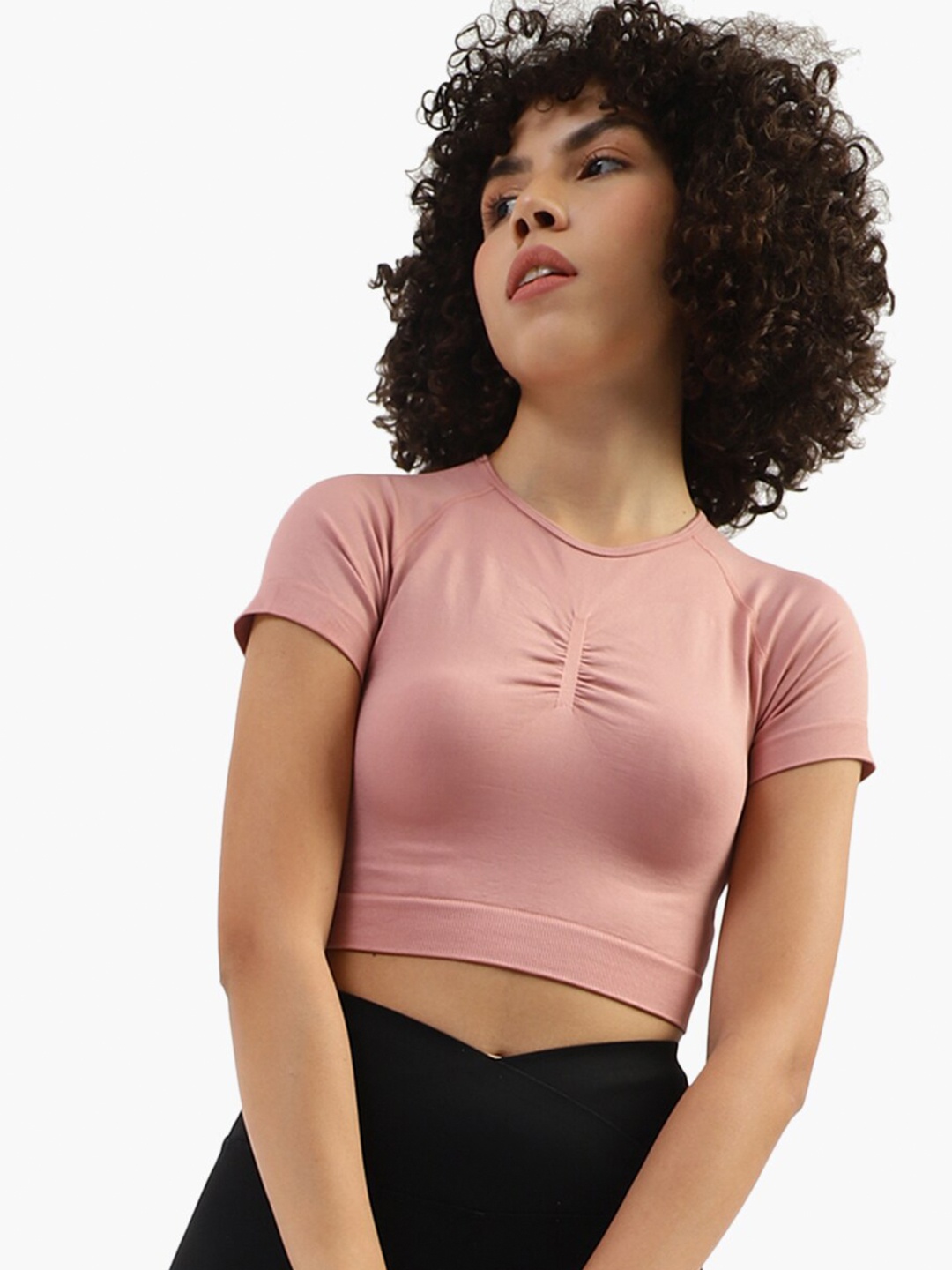 

Virgio Round Neck Crop T-shirt, Rose