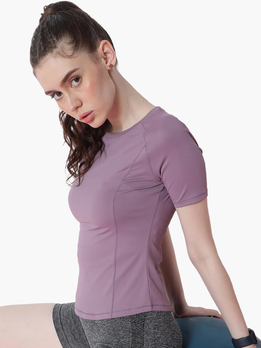 

Virgio Round Neck Slim Fit T-shirt, Purple