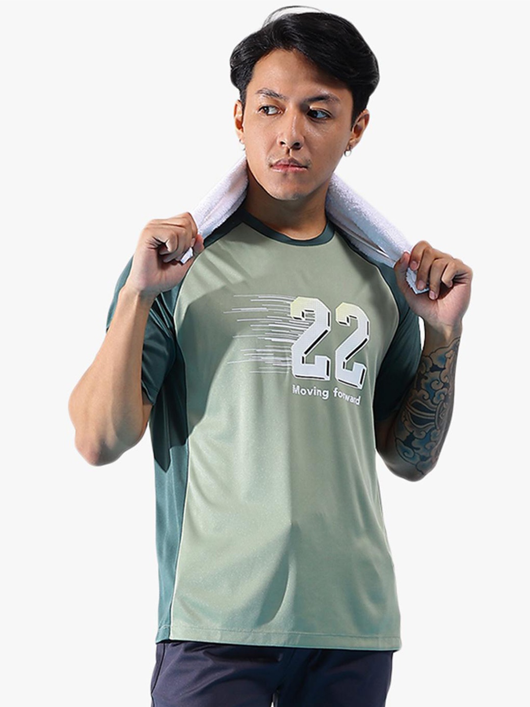 

Virgio Varsity Printed T-shirt, Green