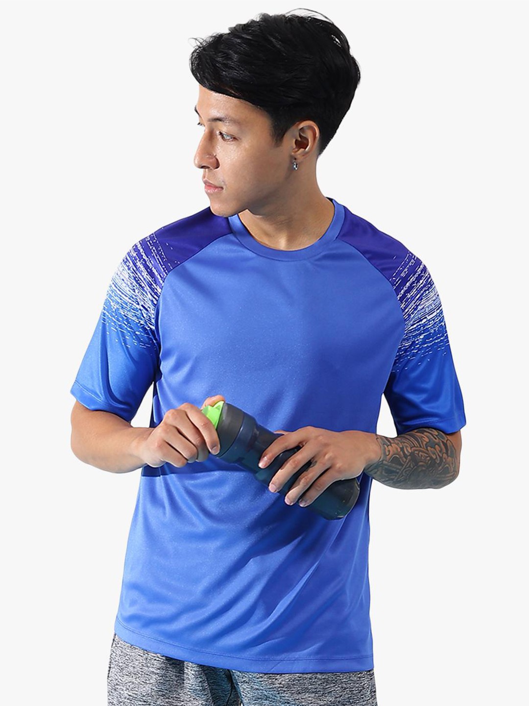

Virgio Round Neck Regular Fit T-shirt, Blue