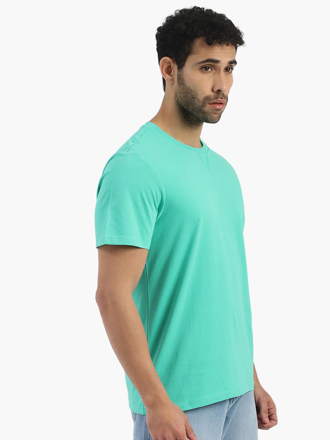 

Virgio Round Neck Regular Fit Cotton T-shirt, Green