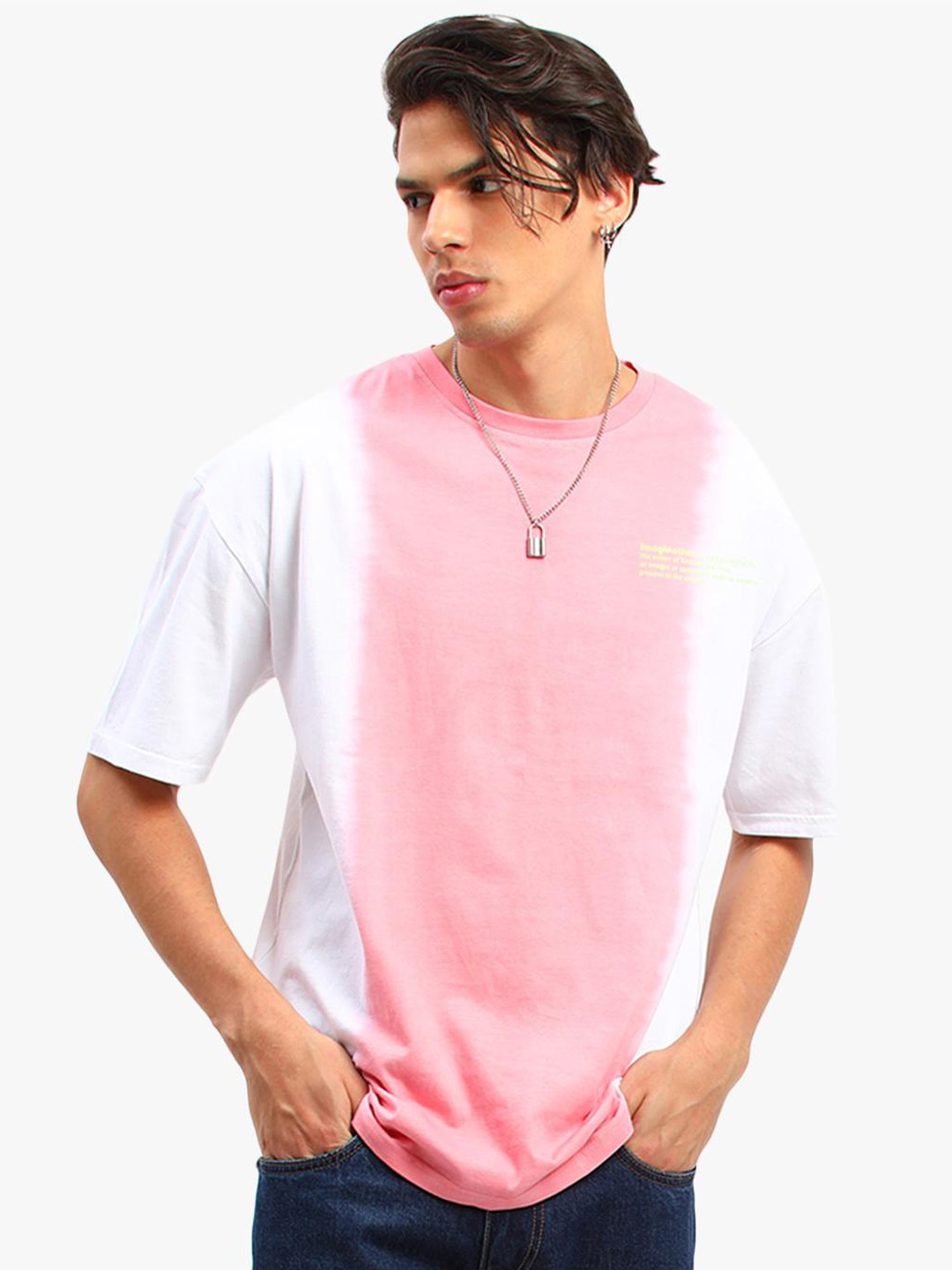 

Virgio Tie & Dye Pure Cotton Oversized Fit T-shirt, White