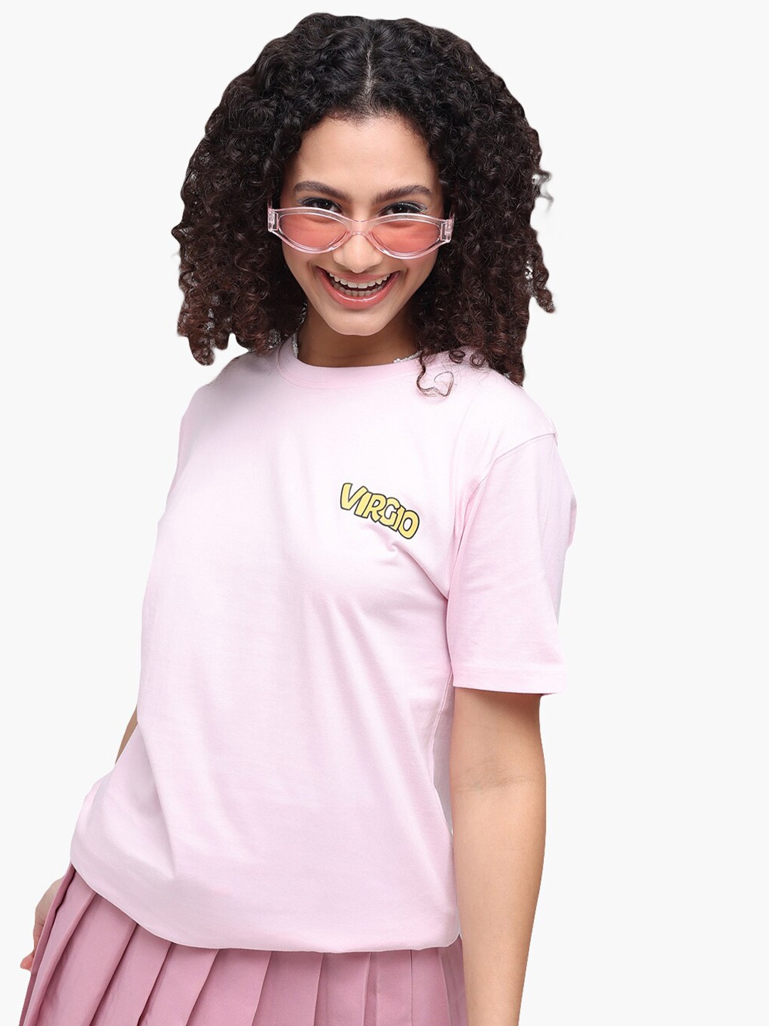 

Virgio Graphic Printed Cotton T-shirt, Pink