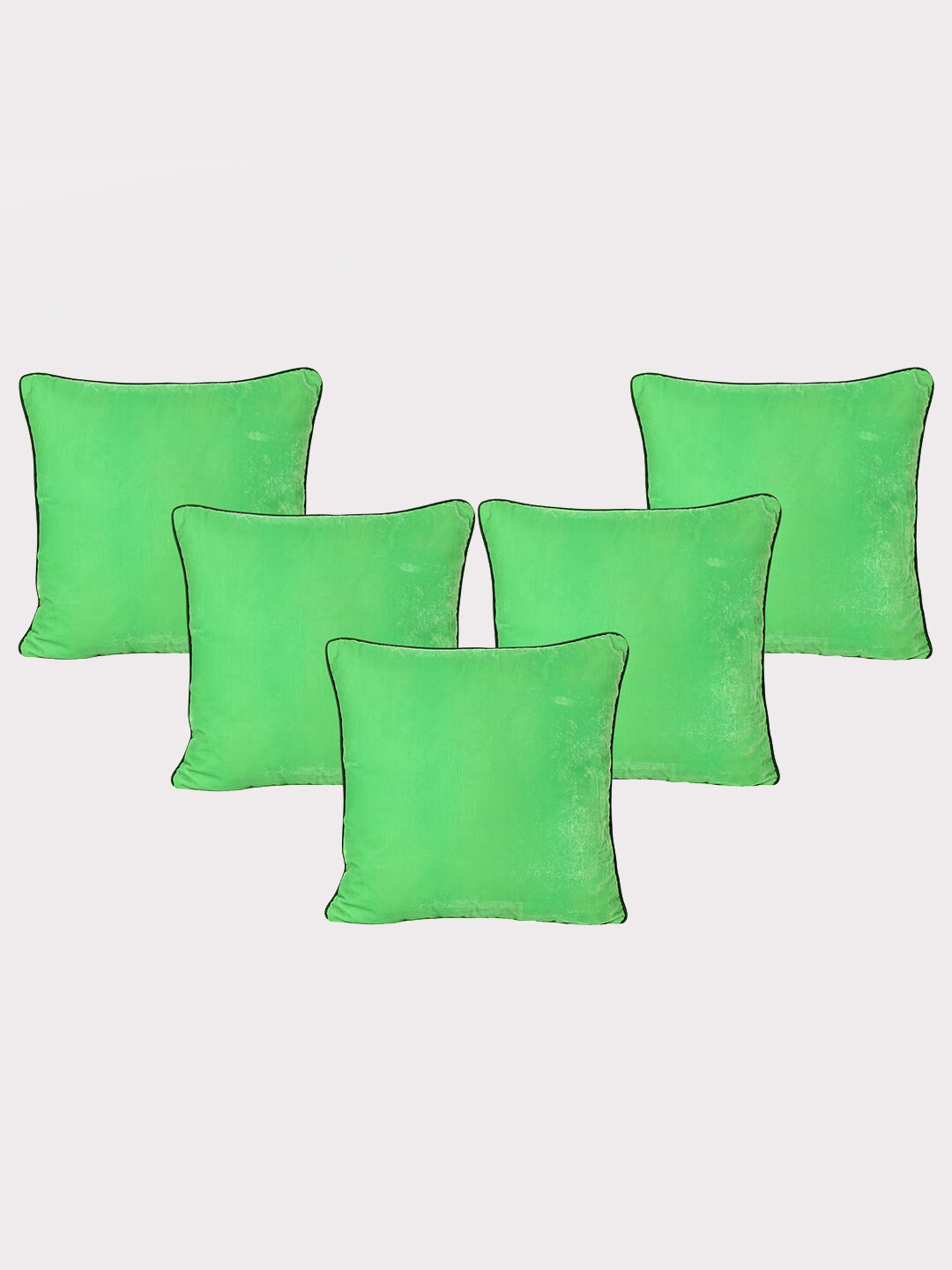 

OUSSUM 5 Pieces Green Solid Velvet Square Cushion Covers