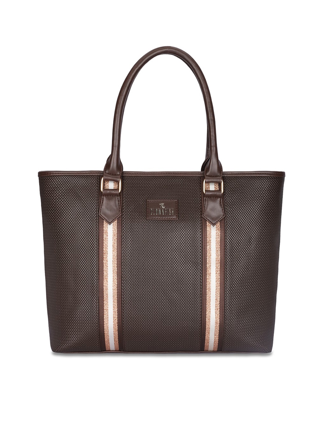 

THE CLOWNFISH Structured Shoulder Bag, Coffee brown