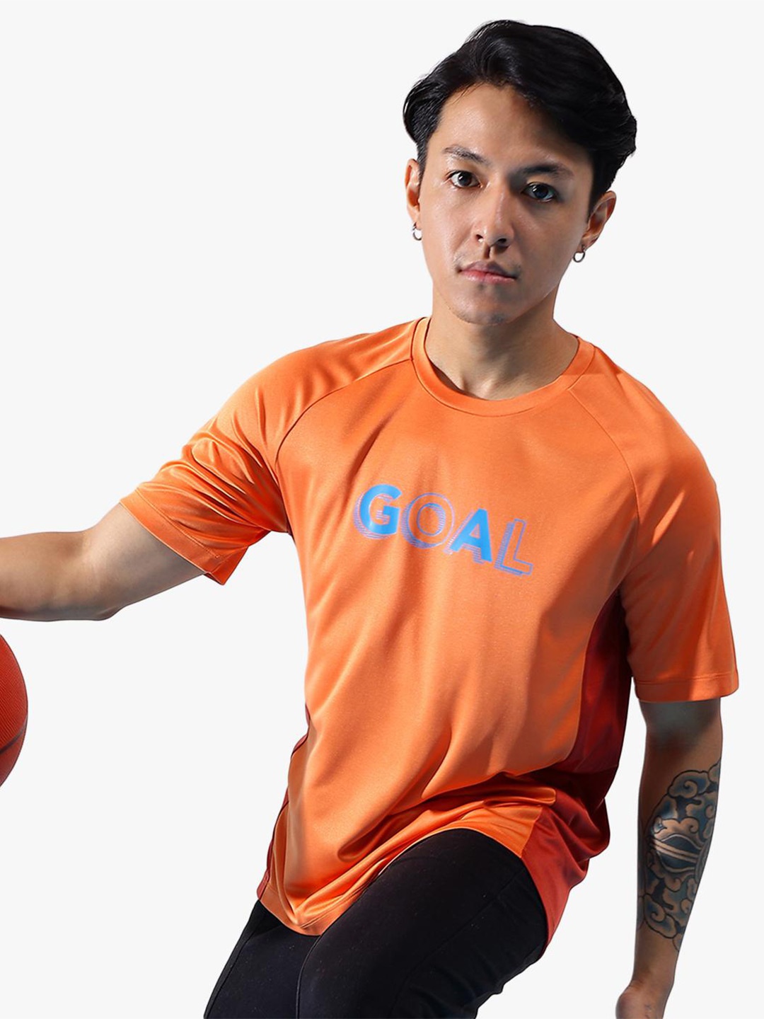 

Virgio Typography Printed Raglan Sleeves T-shirt, Orange